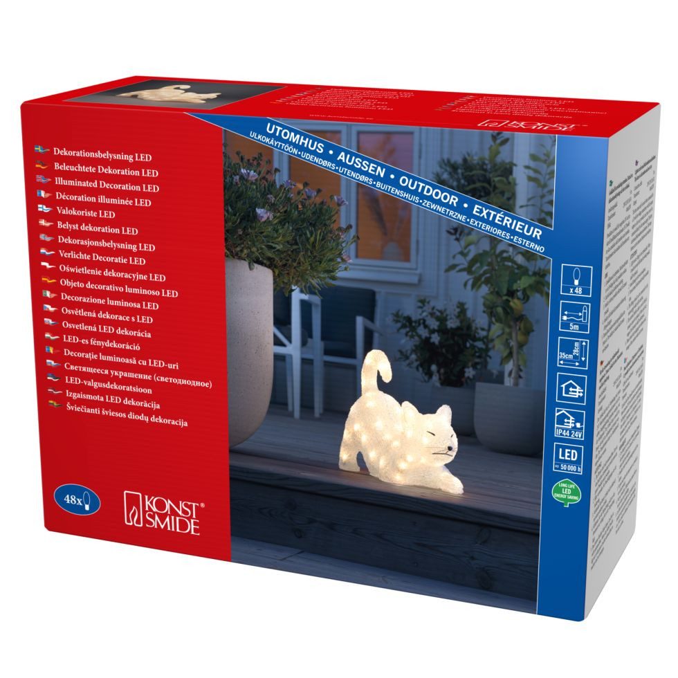 KONSTSMIDE Dekofigur Konstsmide LED Katze Acryl klar 35cm x 14cm x 28cm günstig online kaufen