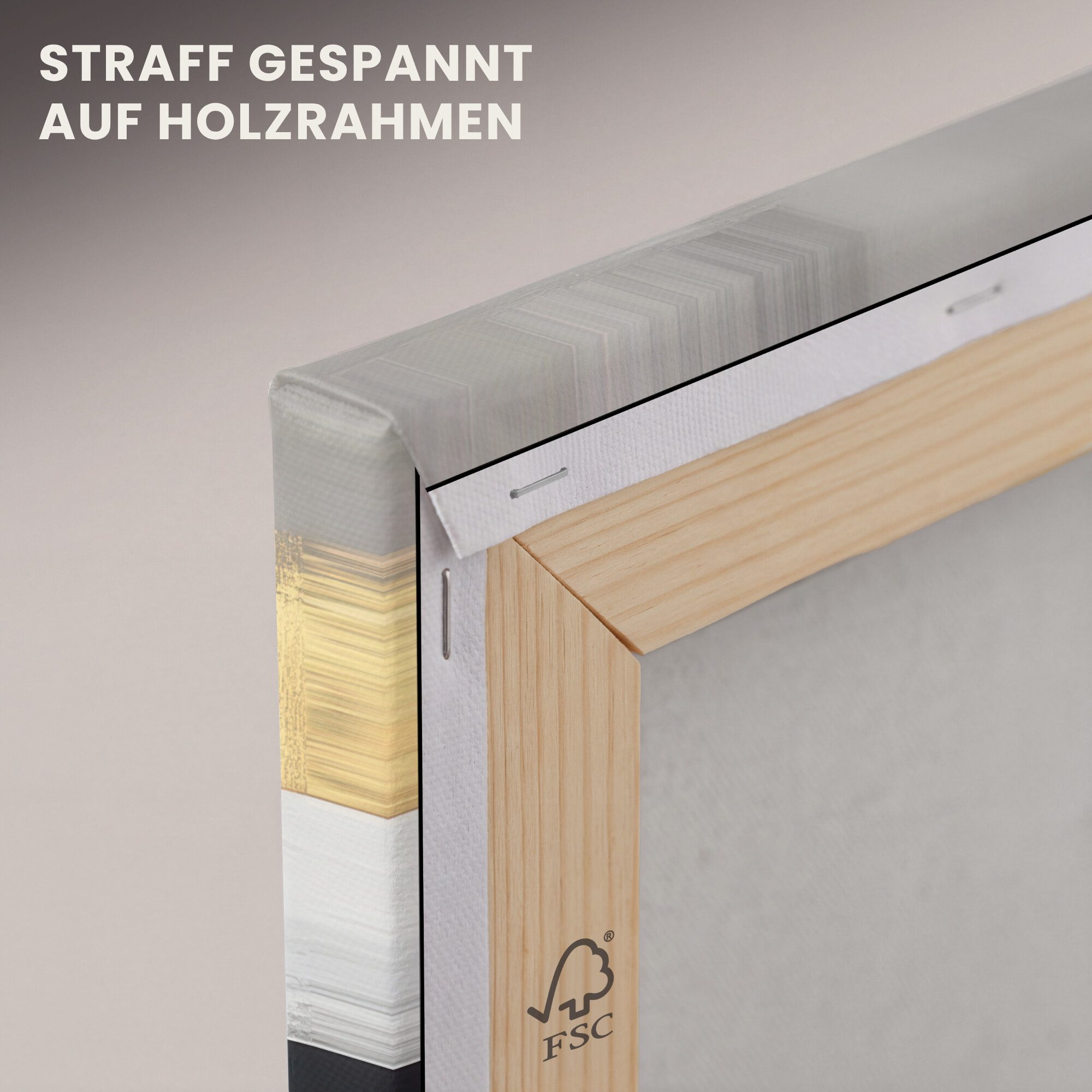 OneMillionCanvasses® Leinwandbild Abstrakt - Gold - Silber - Formen - Ästhetik, Fotodruck (1 St), Leinwand Bilder Klein, Wand Dekoration Aesthetic 30x20 cm – Bild 5 von 5