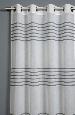 Gardine Schal mit Ösen Etamine 3-D Streifen, GARDINIA, Ösen (1 St), transparent, transparent, Polyester, Stoff: Etamine