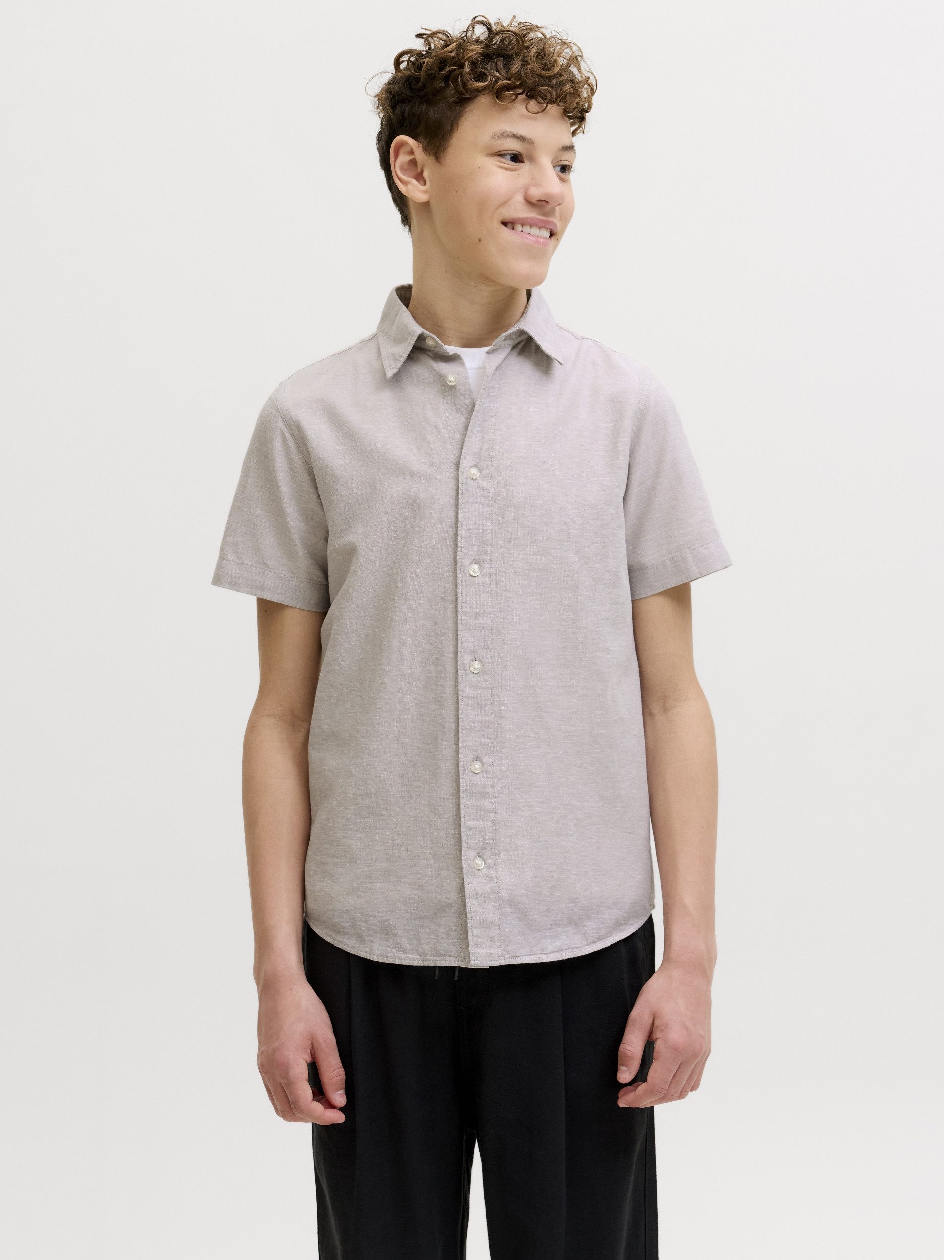 Jack & Jones Flanellhemd JJEBREEZE LINEN BLEND SHIRT S/S SN