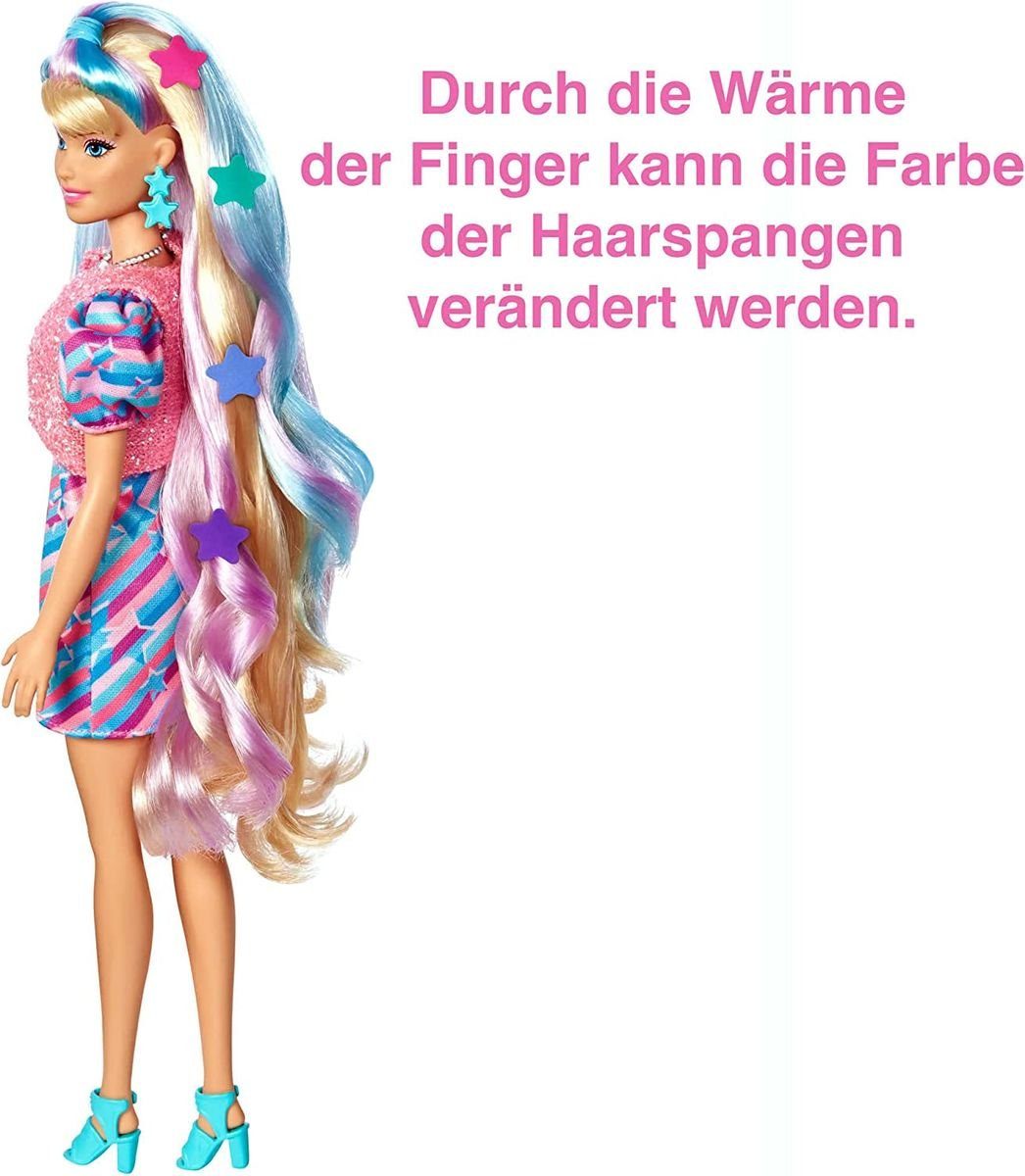 Barbie im Hair Mattel® Sternen-Print Puppe mit Totally Kleid Stehpuppe Zubehör - - - HCM88 Mattel