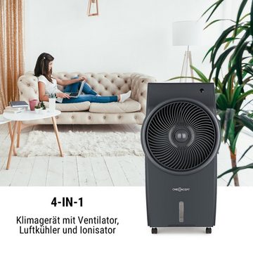 ONECONCEPT Ventilatorkombigerät Kingcool 4-in-1 Luftkühler, mit Wasserkühlung & Eis mobil Klimagerät ohne Abluftschlauch