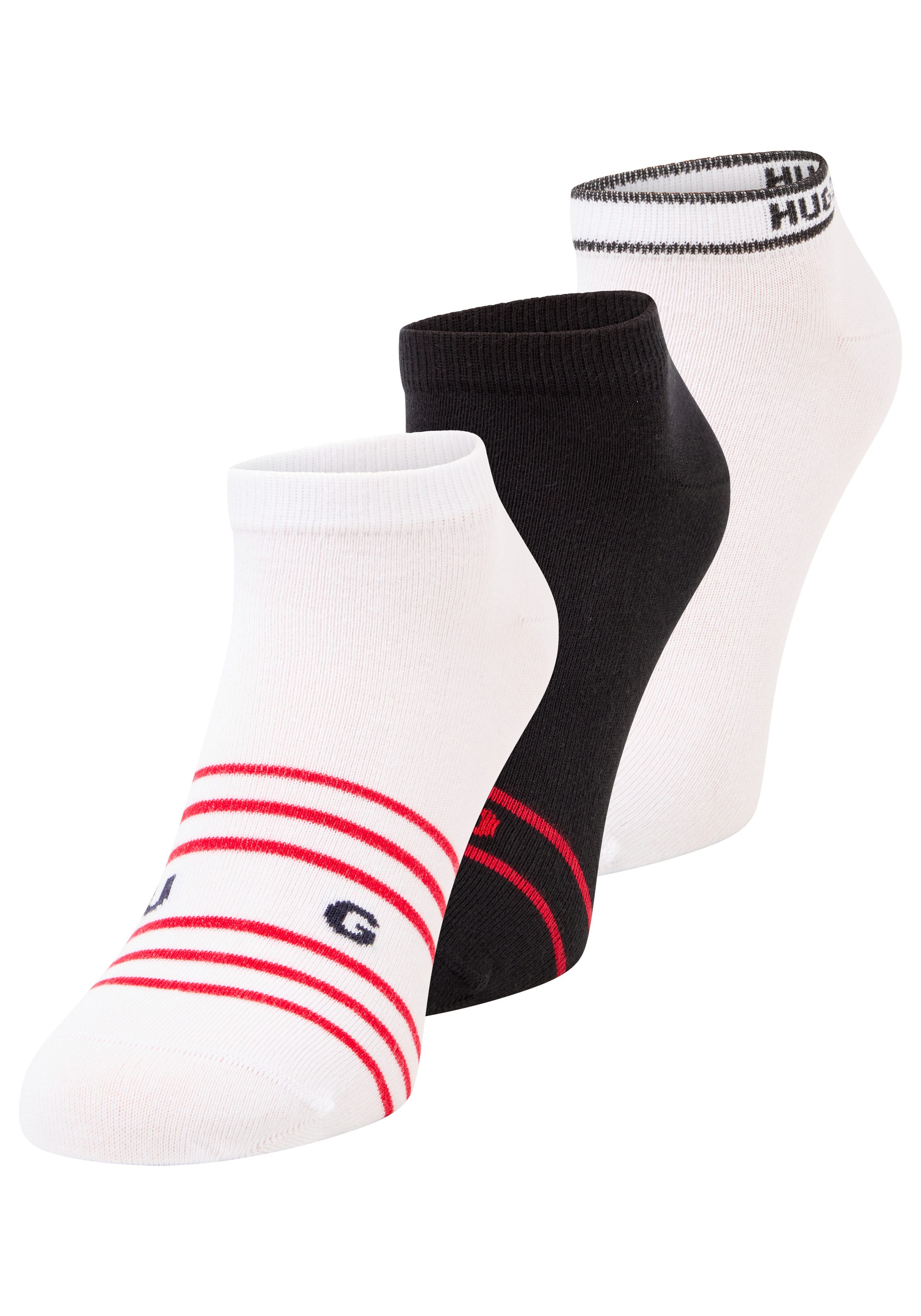 HUGO Sneakersocken 3P AS NAUTICAL CC (3-Paar) mit Streifen-details