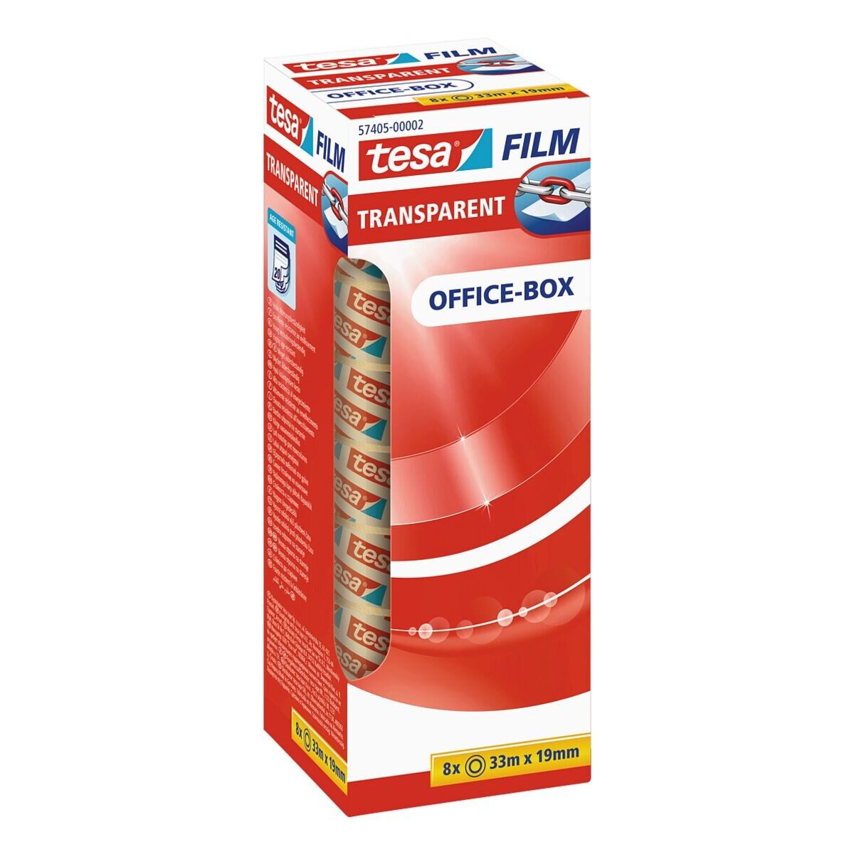 tesa Klebeband Office Box (8-St) 19 mm/33 m, transparent