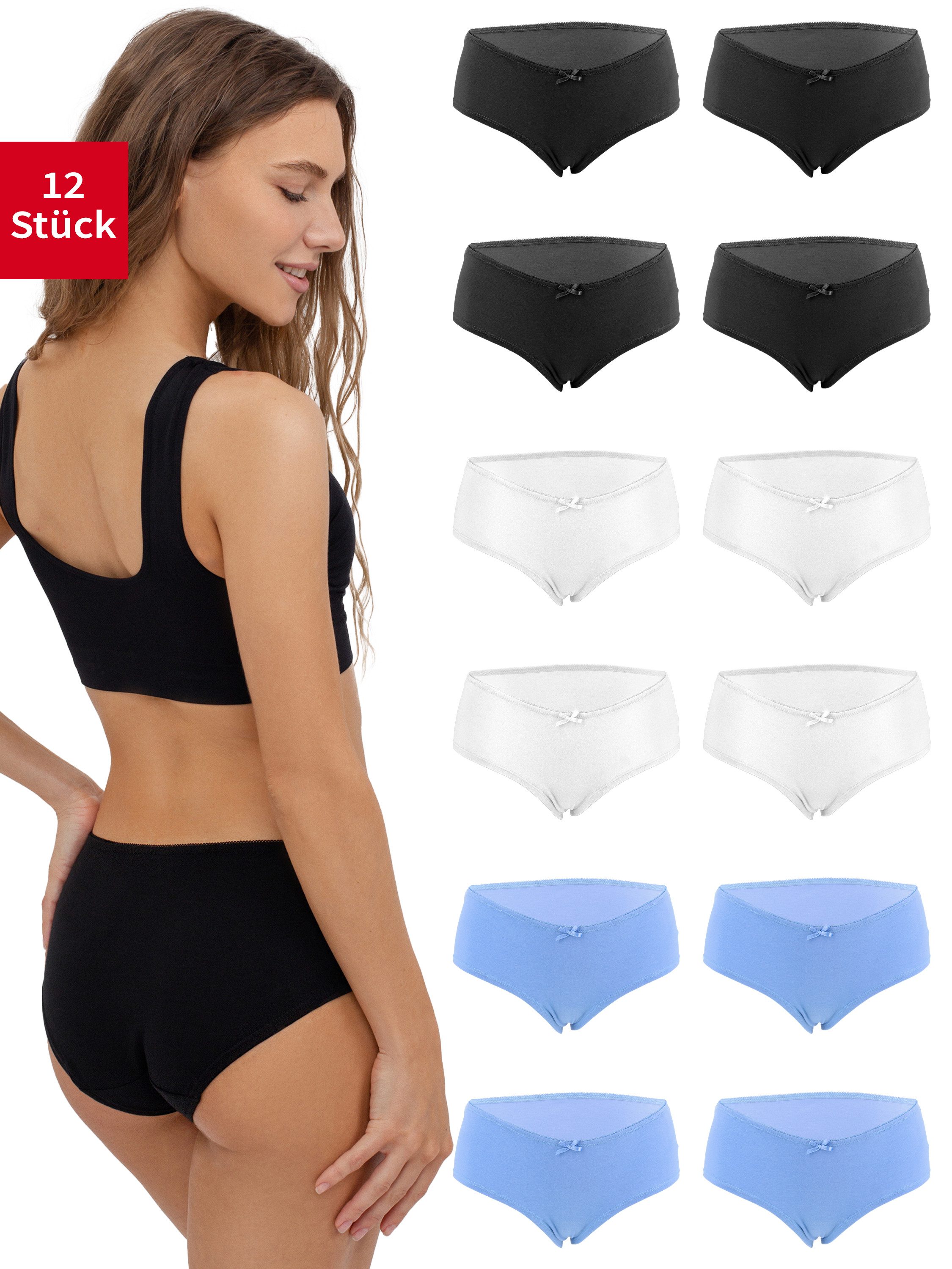 Panty Damen Mid Taillenslips Unterhosen - Frauen Baumwoll Panty mit Stretch