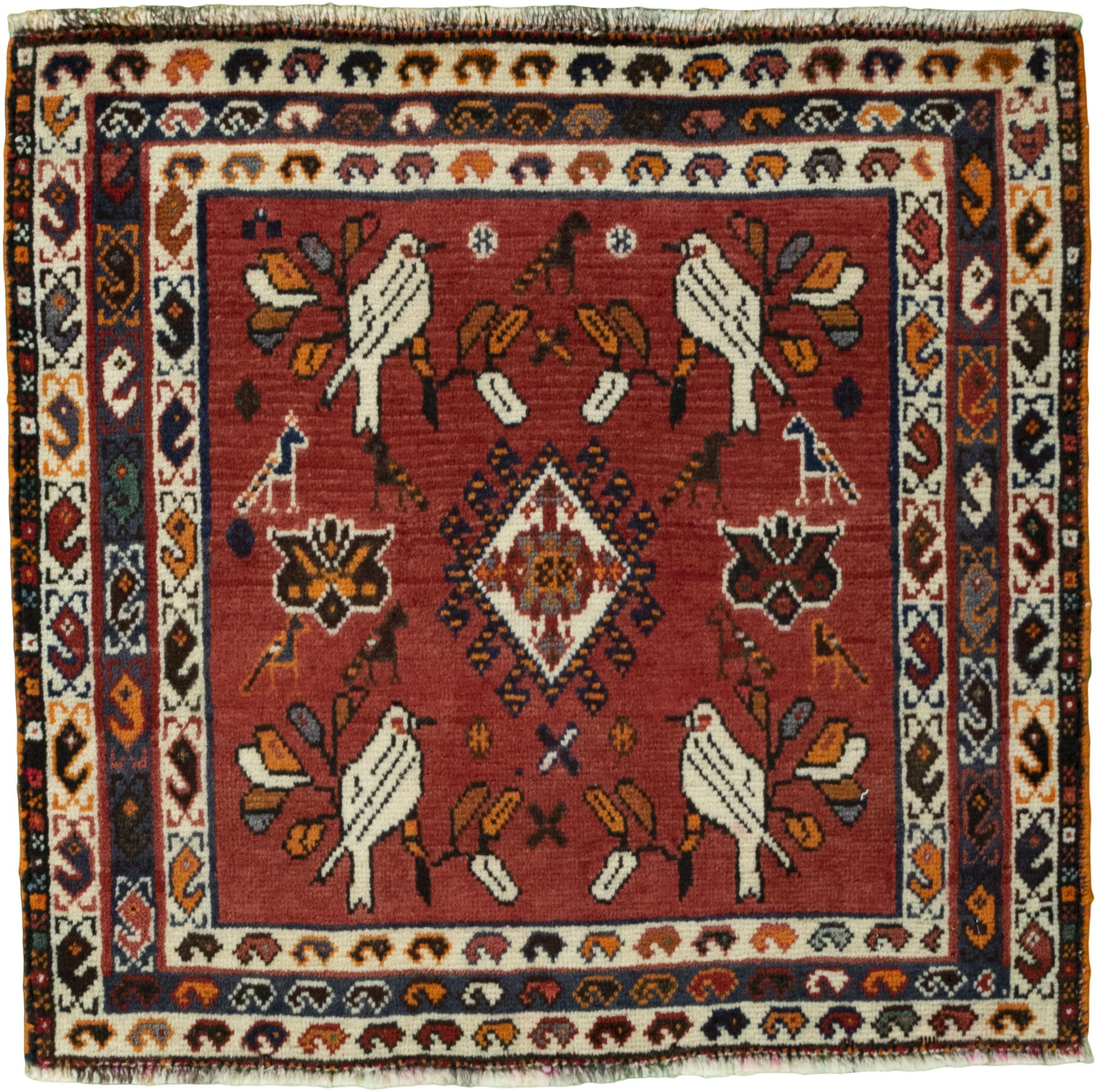 Nain Trading Orientteppich Shiraz 65x62 Handgeknüpfter Orientteppich / Perserteppich Quadratisch, quadratisch, Höhe: 10 mm