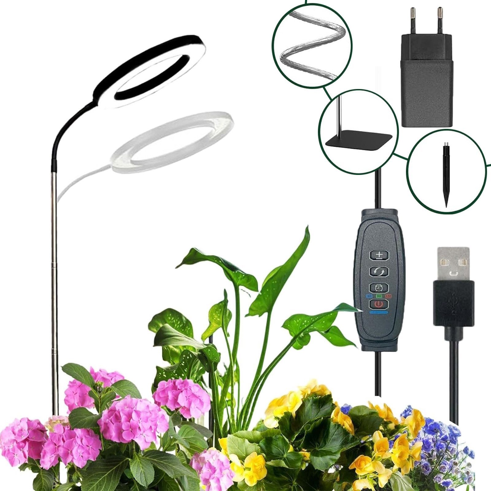 Jibenhome Pflanzenlampe LED Vollspektrum Pflanzenlicht 3/9/12H günstig online kaufen