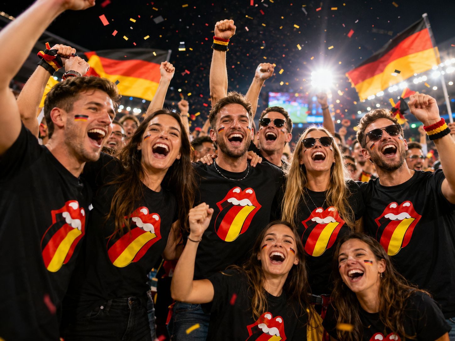 coole-fun-t-shirts Print-Shirt Deutschland T-Shirt Herren Flagge Fan-Shirt schwarz WM Deutschland T-Shirt Herren Schwarz S-5XL