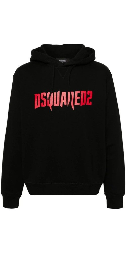 Rundhalspullover DSQUARED2 Cool Fit Hoodie Schwarz Herren