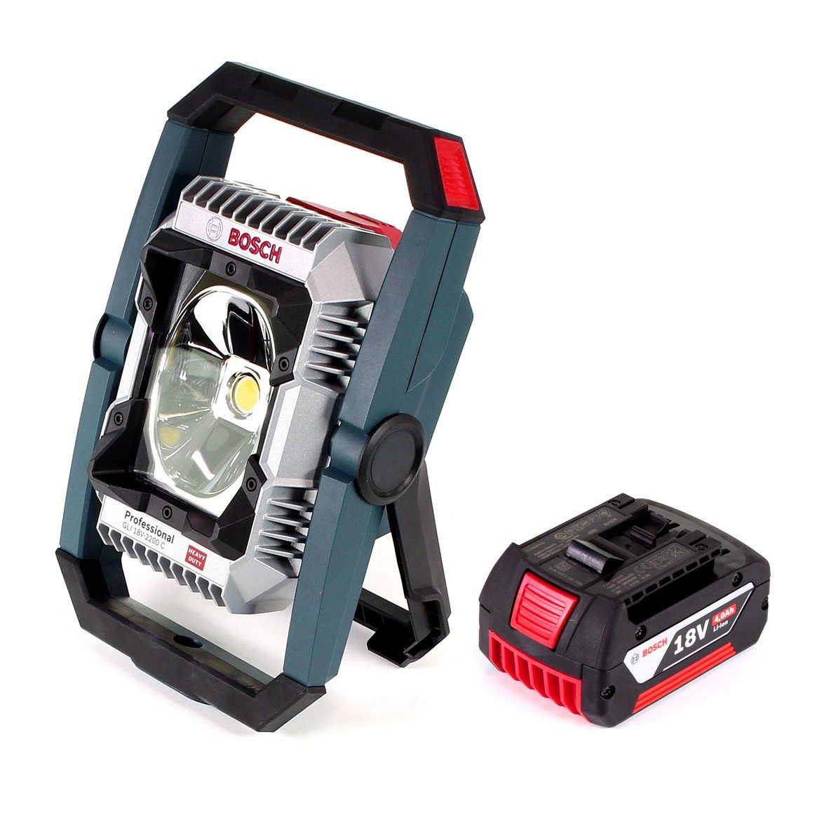 Bosch Professional Baustrahler GLI 18V-2200 C Akku Lampe 18V 2200lm Bluetooth (0601446501) + 1x