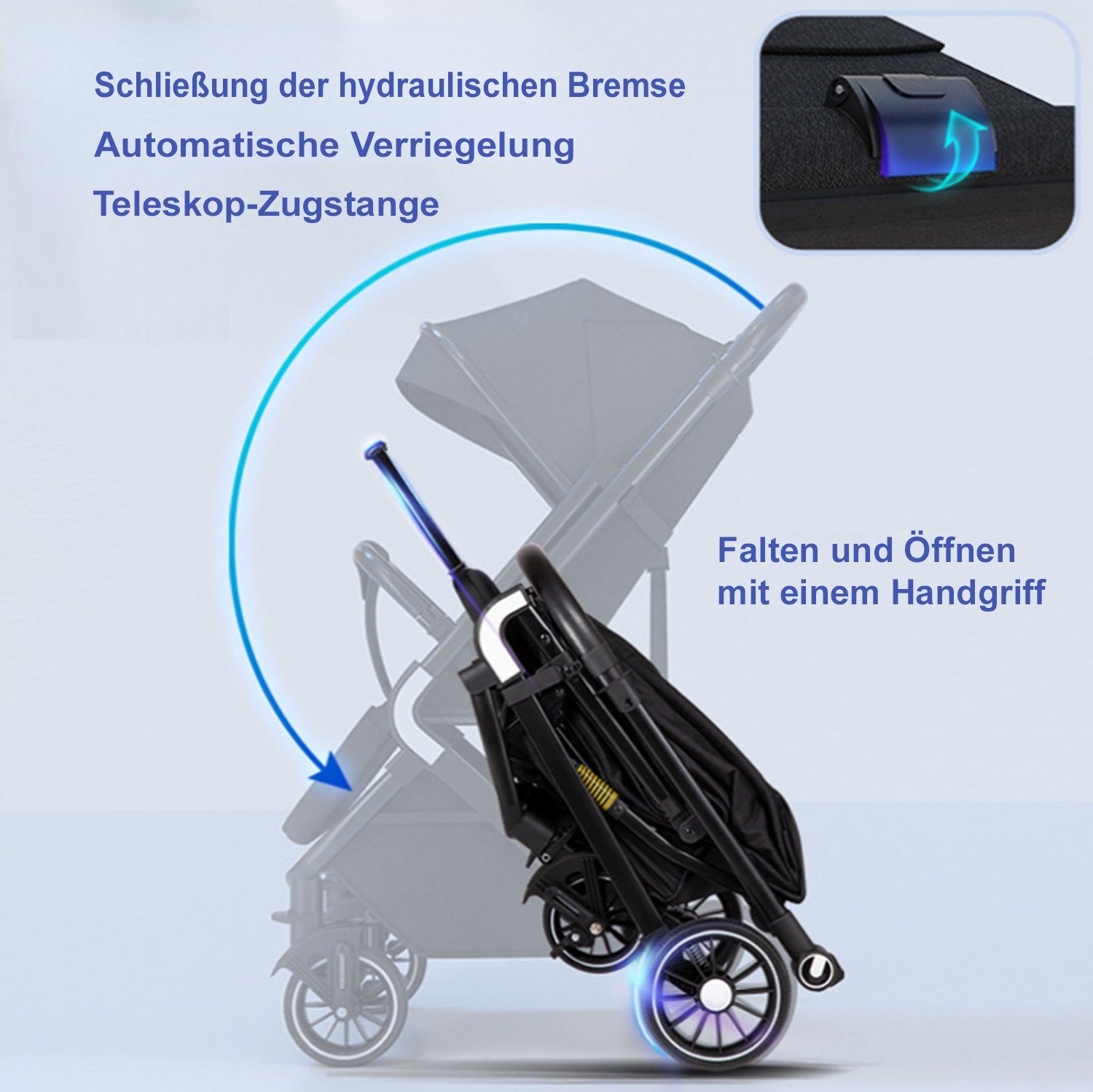 TPFLiving Kinder-Buggy mit wendbare Buggy Babyschale, Babywanne Sonnenschutz, 5-Punkt-Sicherheitsgurt verstellbare Kinderwagen Rückenlehne, Gelb
