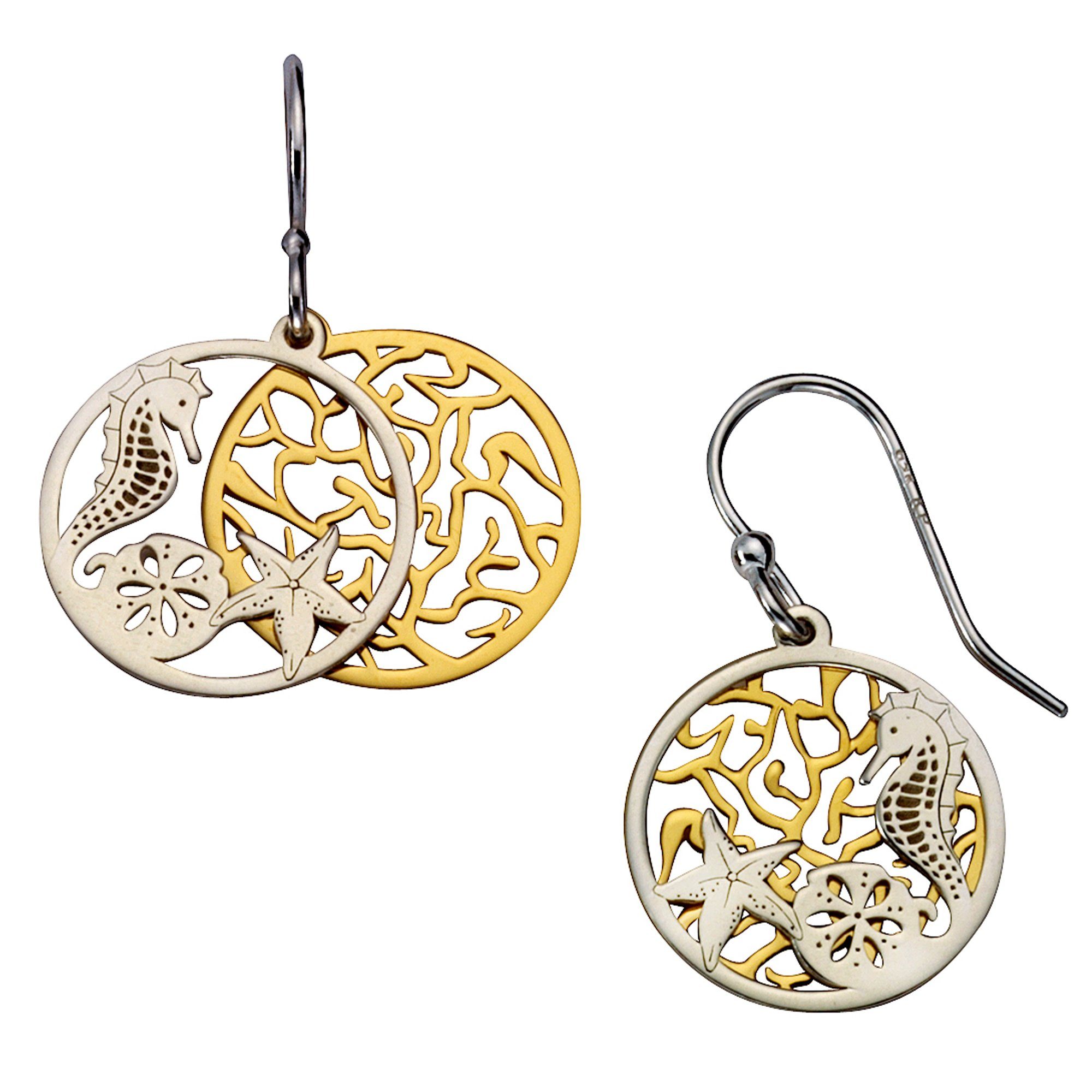 Vivance Paar Ohrhänger Silber 925 zweifarbig maritimes Motiv günstig online kaufen