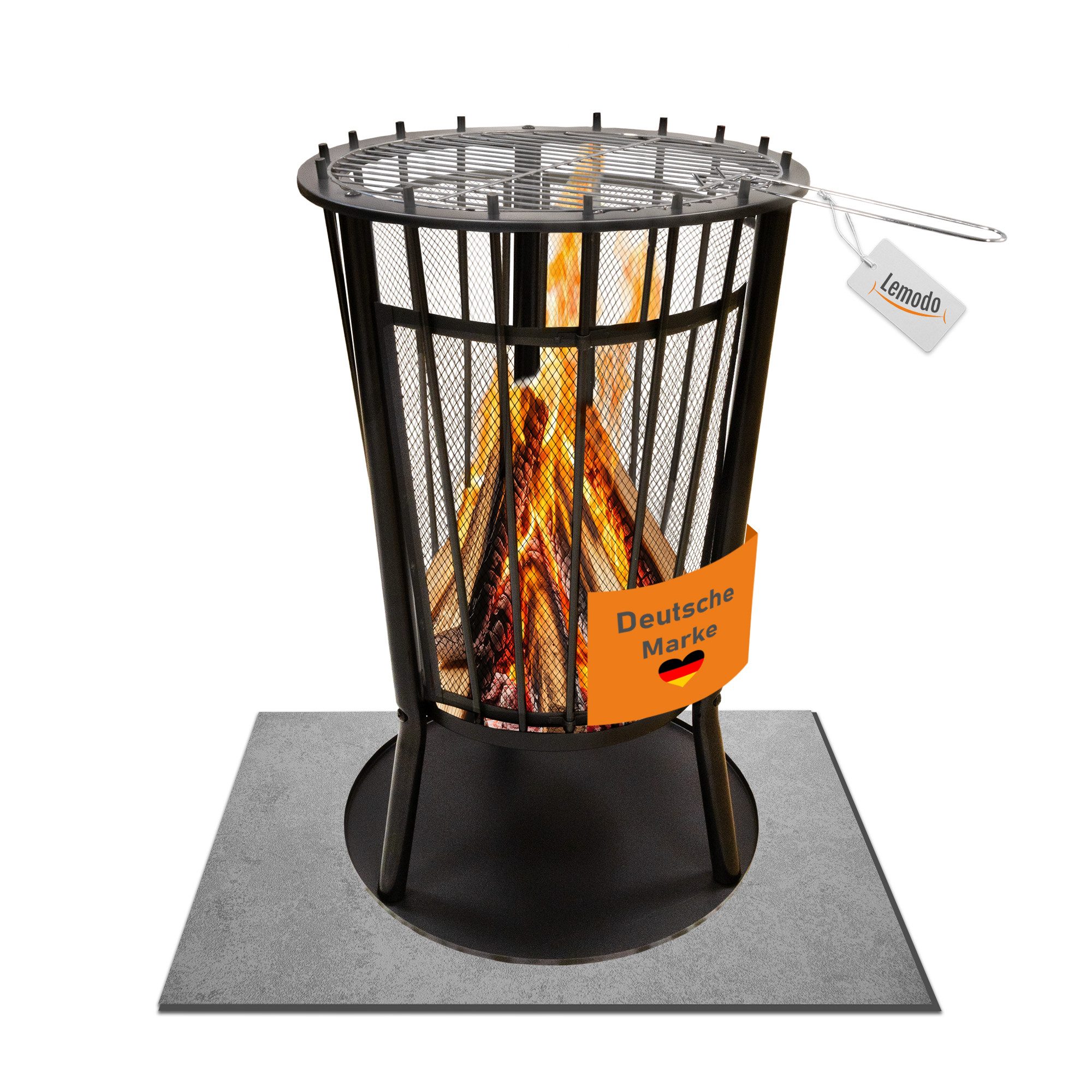 Lemodo Feuerkorb mit Grillgitter, Robuste Feuerschale günstig online kaufen