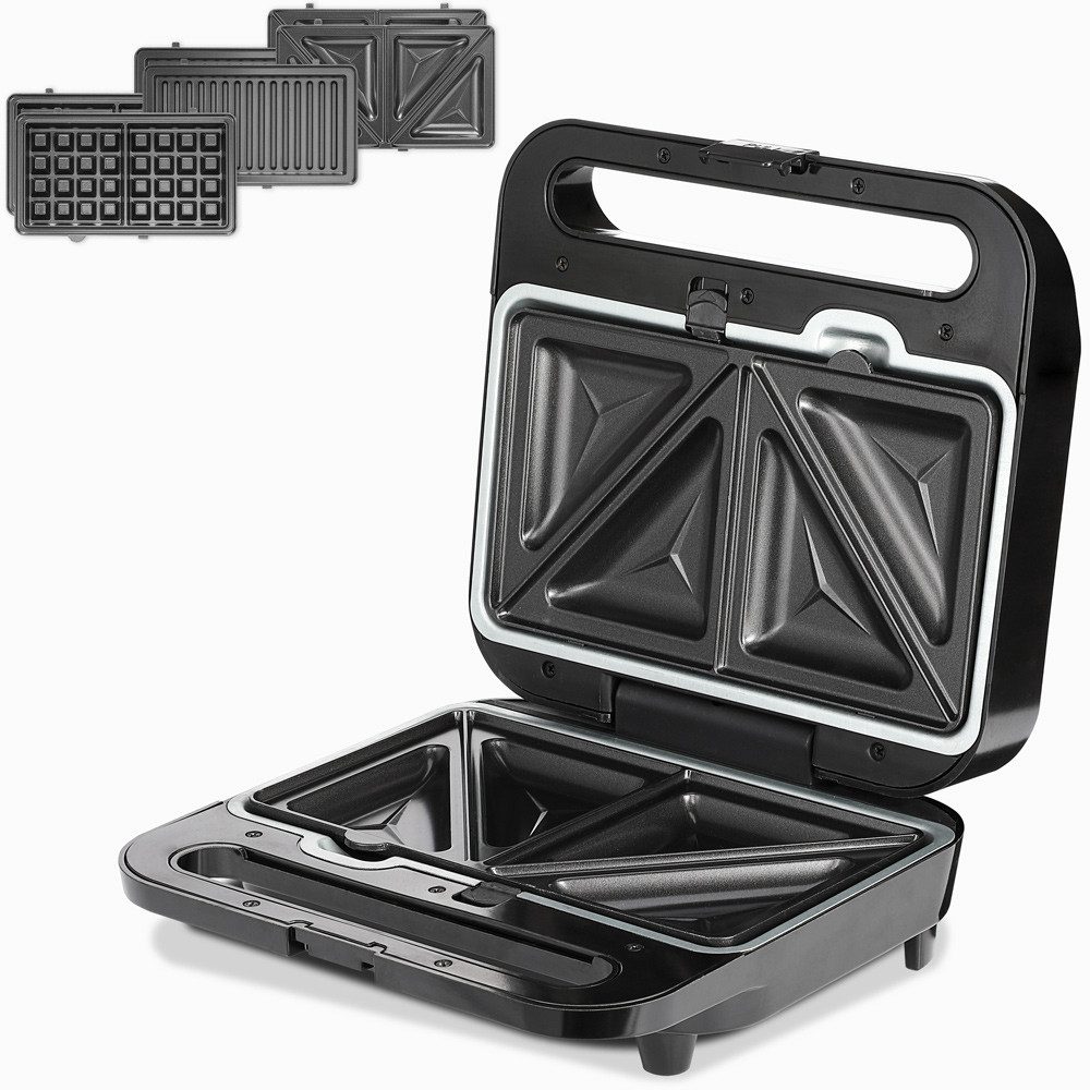 monzana Sandwichmaker, 1000 W, Antihaftbeschichtung Sicherheitsverschluss Panini Toaster