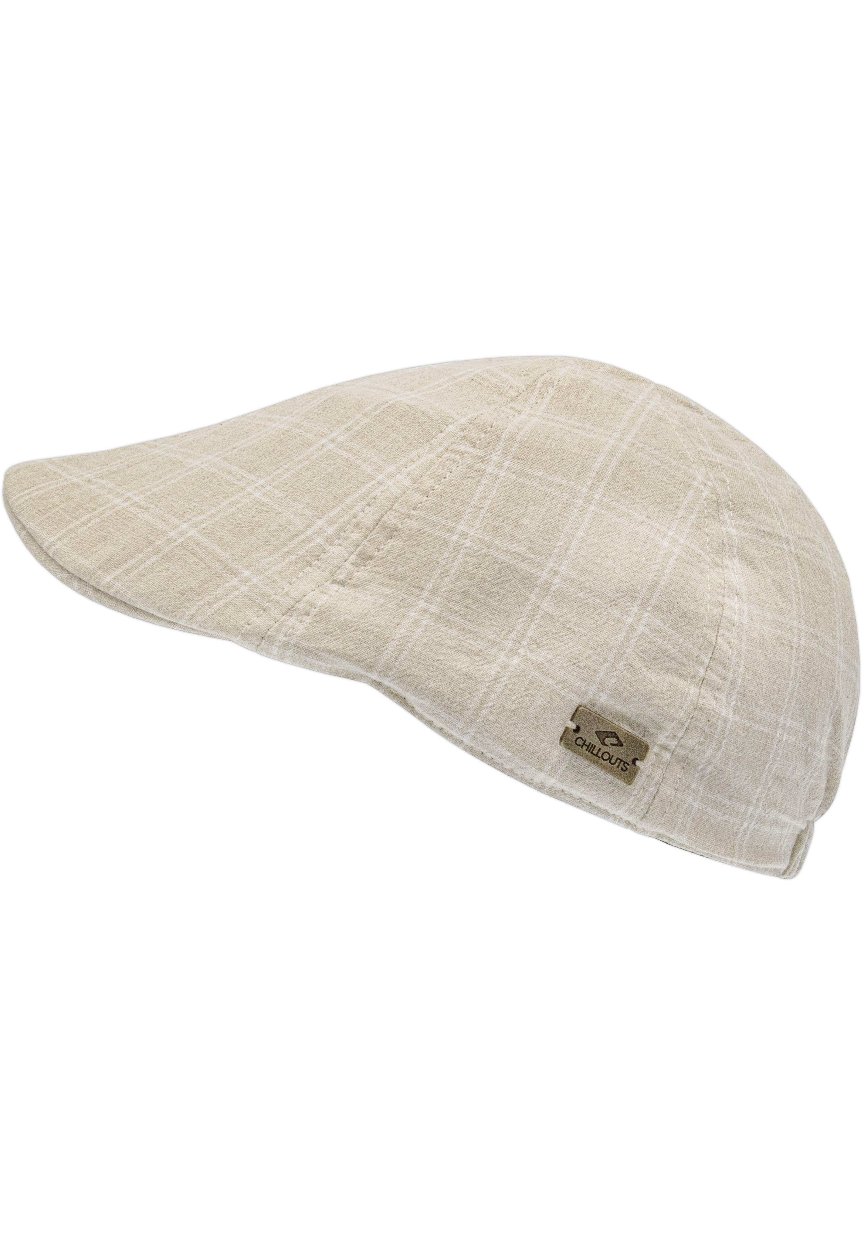 Schnellste und neueste Modelle für 2024 chillouts Schiebermütze Flat Cap, Hat beige Cork Gummizug kariert, mit