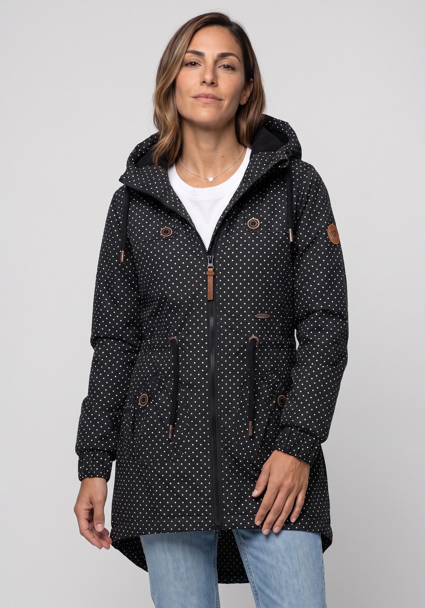 Alife & Kickin Outdoorjacke CHARLOTTEAKB gefütterter Parka, Kapuzenjacke durch Bindeband tailliert