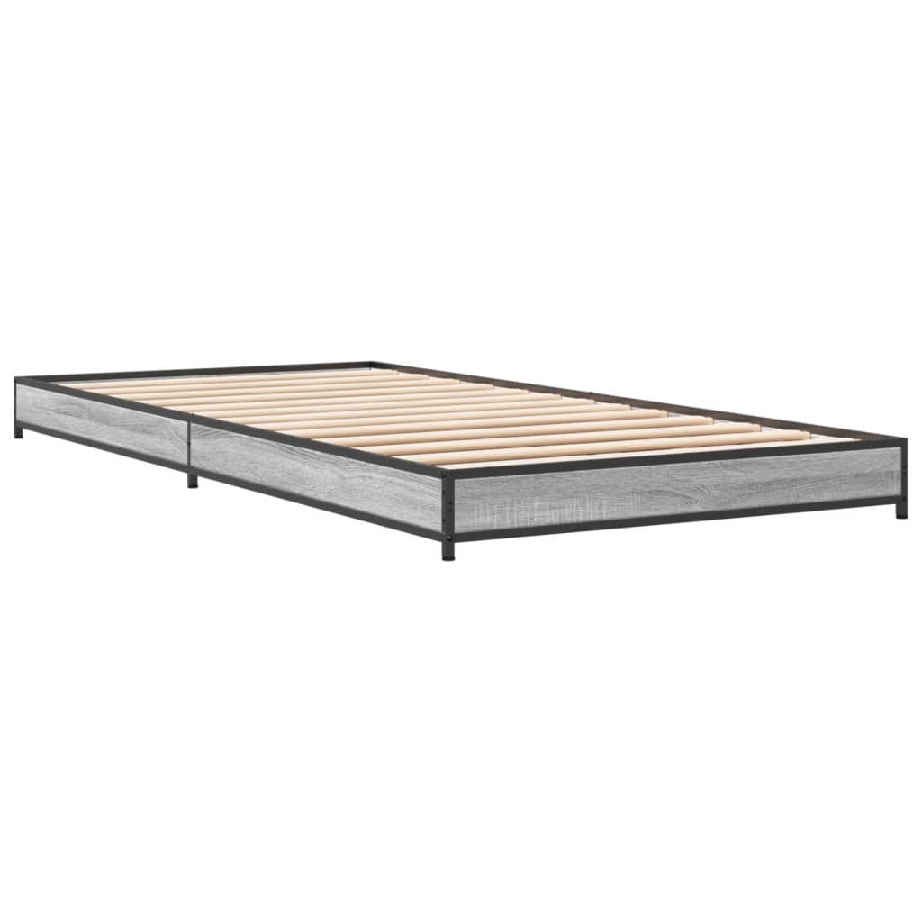 vidaXL Bett Bettgestell Grau Sonoma 90x190 günstig online kaufen