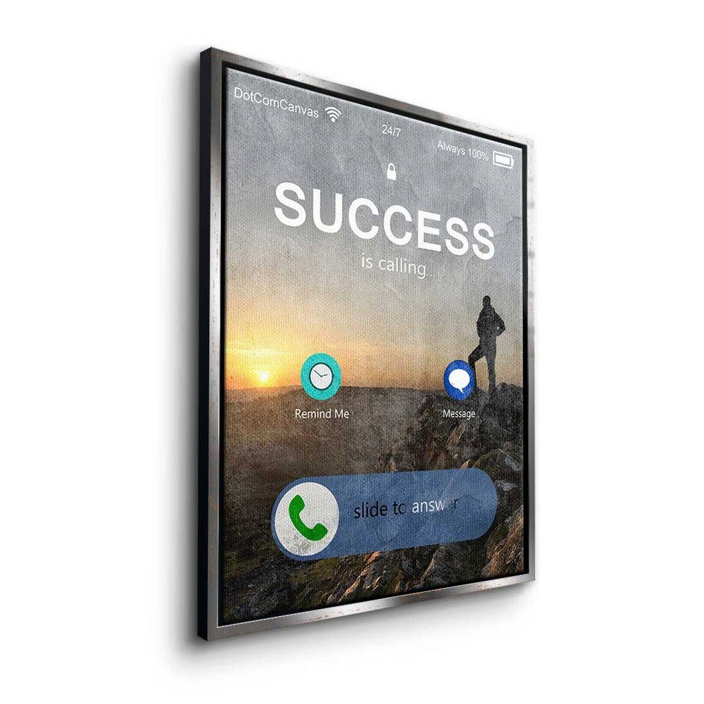 Premium ohne - DOTCOMCANVAS® Mindset Calling Leinwandbild Leinwandbild, - - Success Rahmen - Motivation is