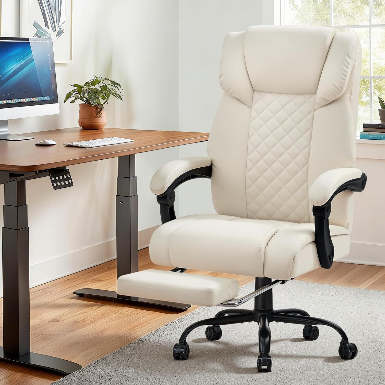 Insma Gaming-Stuhl (Ergonomisch Massage-Bürostuhl), mit Heizfunktion, verstellbarer Kopf & Fußstütze bis 180kg