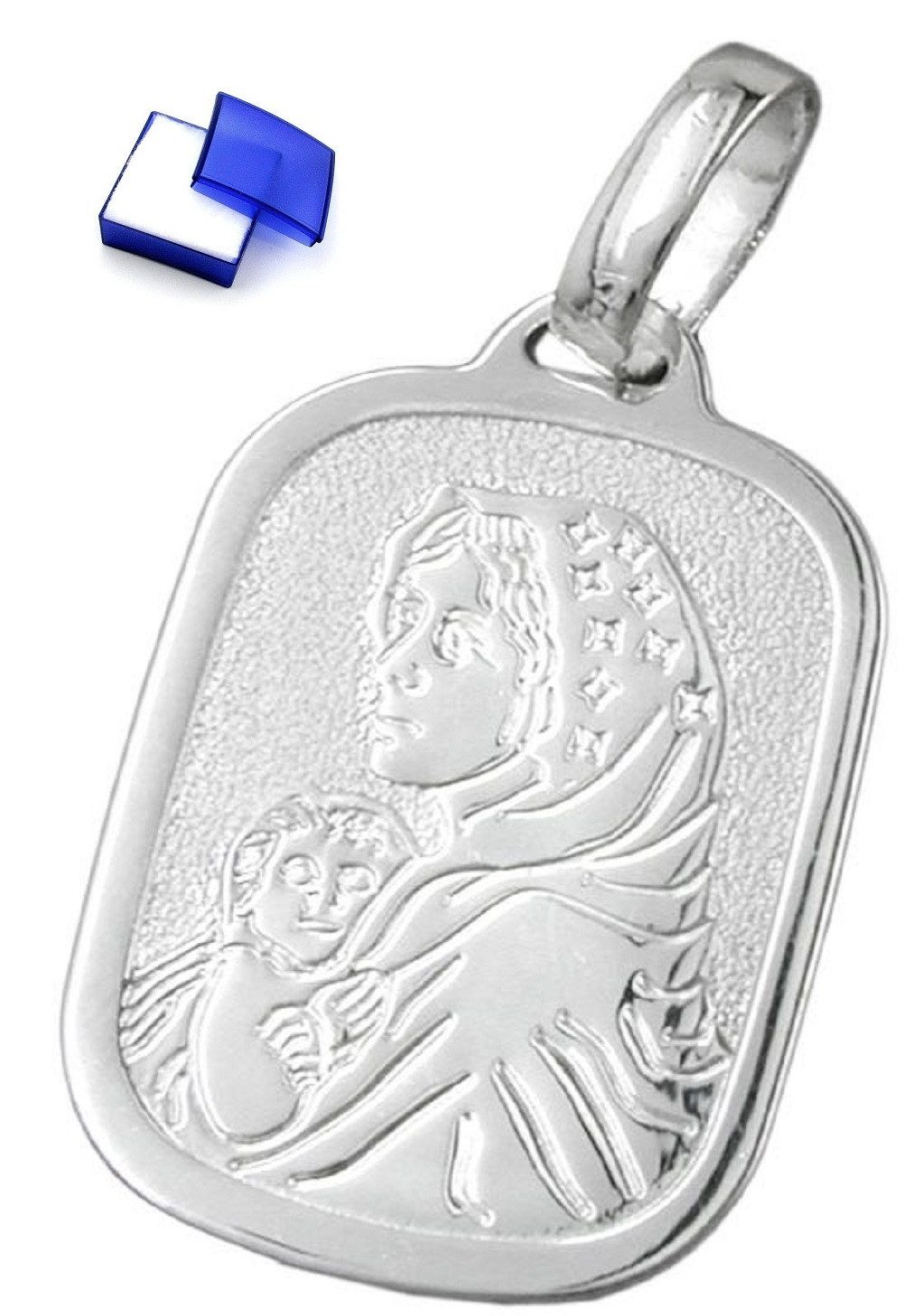 Kettenanhänger Anhänger Maria mit Jesuskind 925 Silber inklusive Schmuckbox