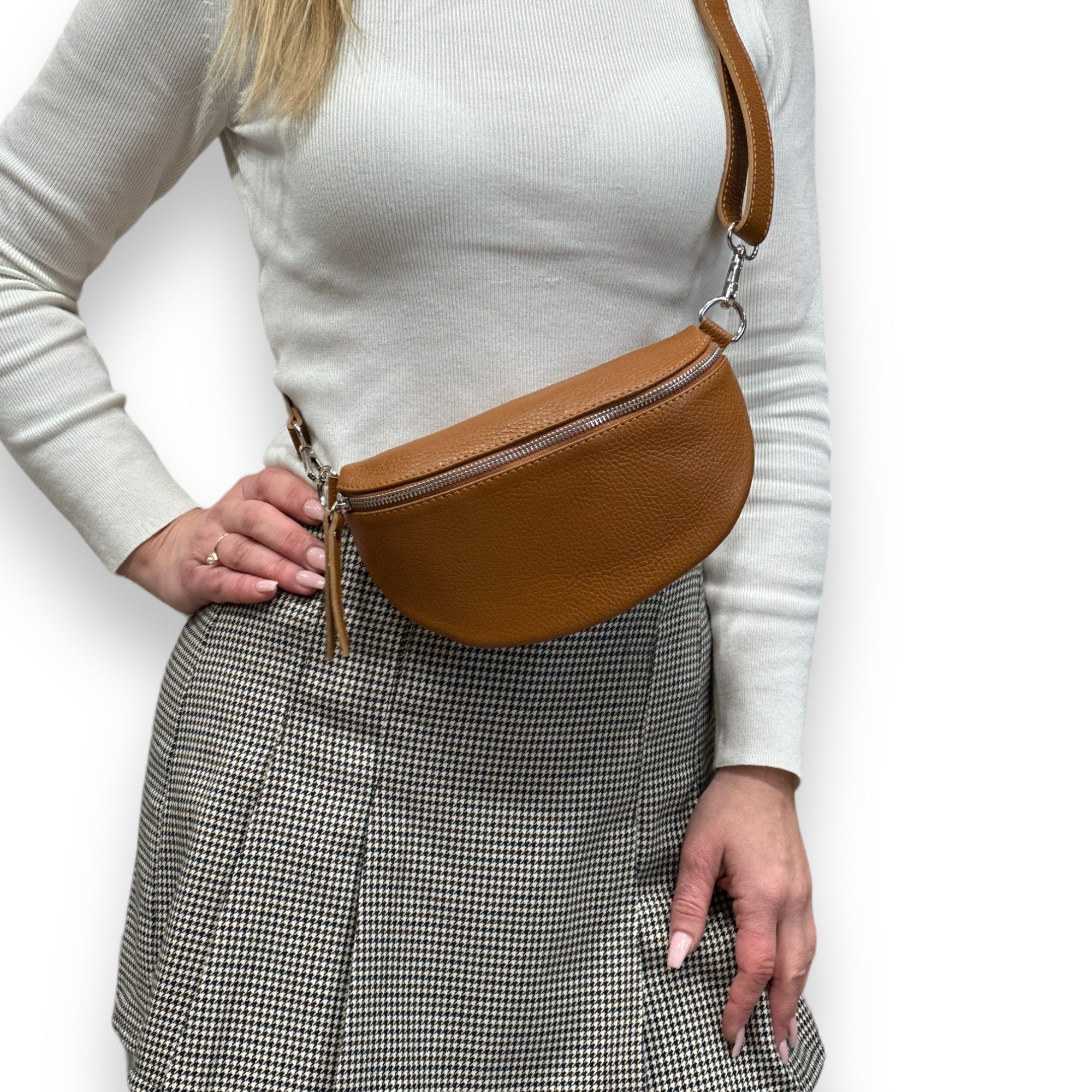 inovesis Umhängetasche Bauchtasche Leder, Umhängetasche,Damen, Crossbody bag