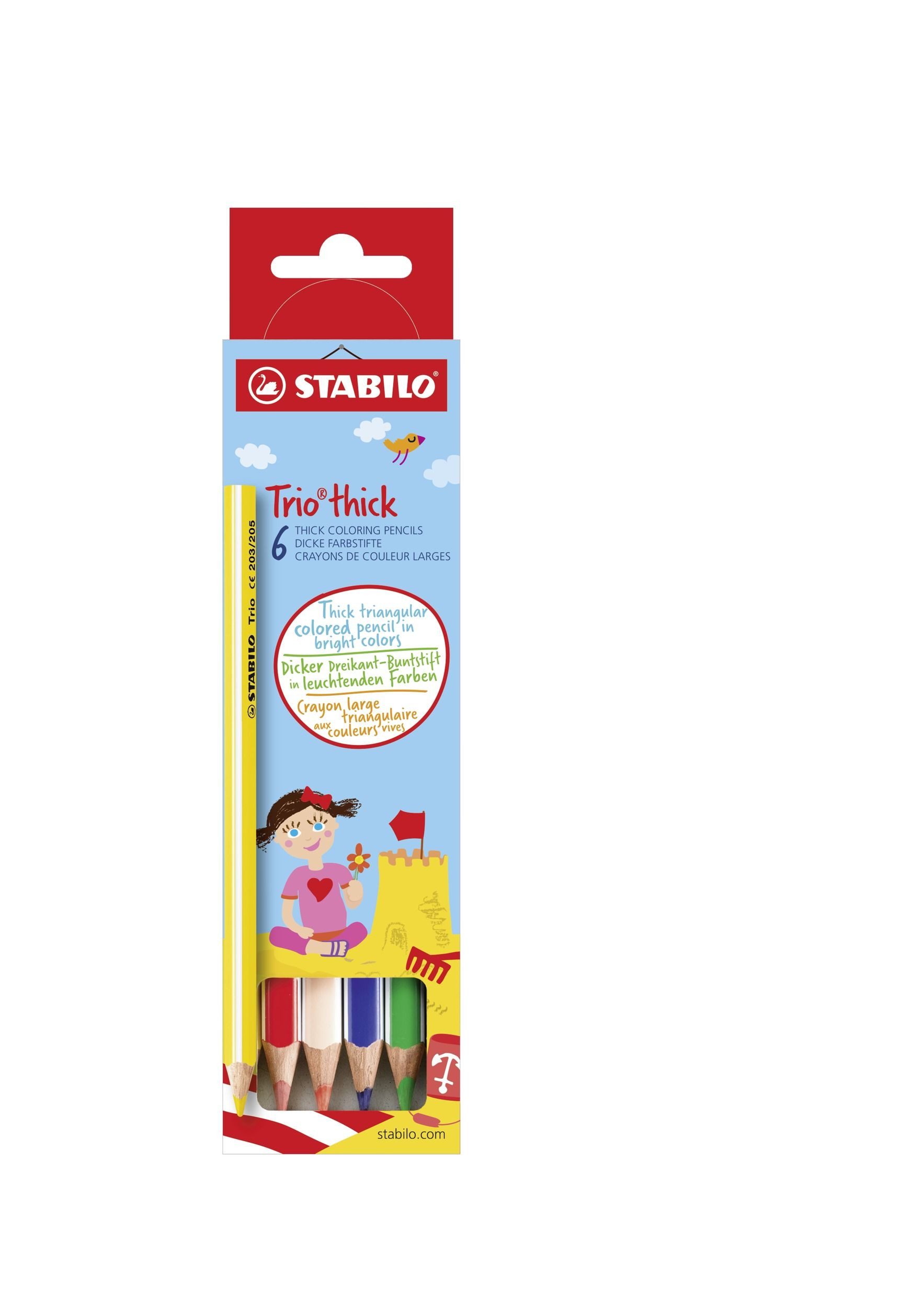 Buntstift Dreikant-Buntstift Trio® dick Kartonetui mit 6 Stiften