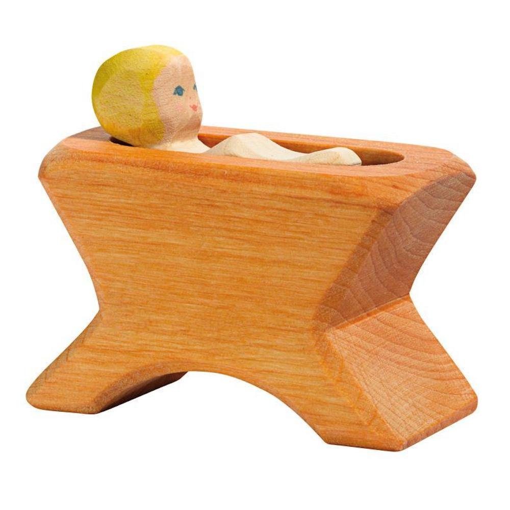 Ostheimer Krippenfigur Ostheimer Krippenfigur Krippe m. Kind Spielfigur Holzfigur Weihnachten (Set, 2 St., 1), Handarbeit, aus heimischen Hölzern gefertigt