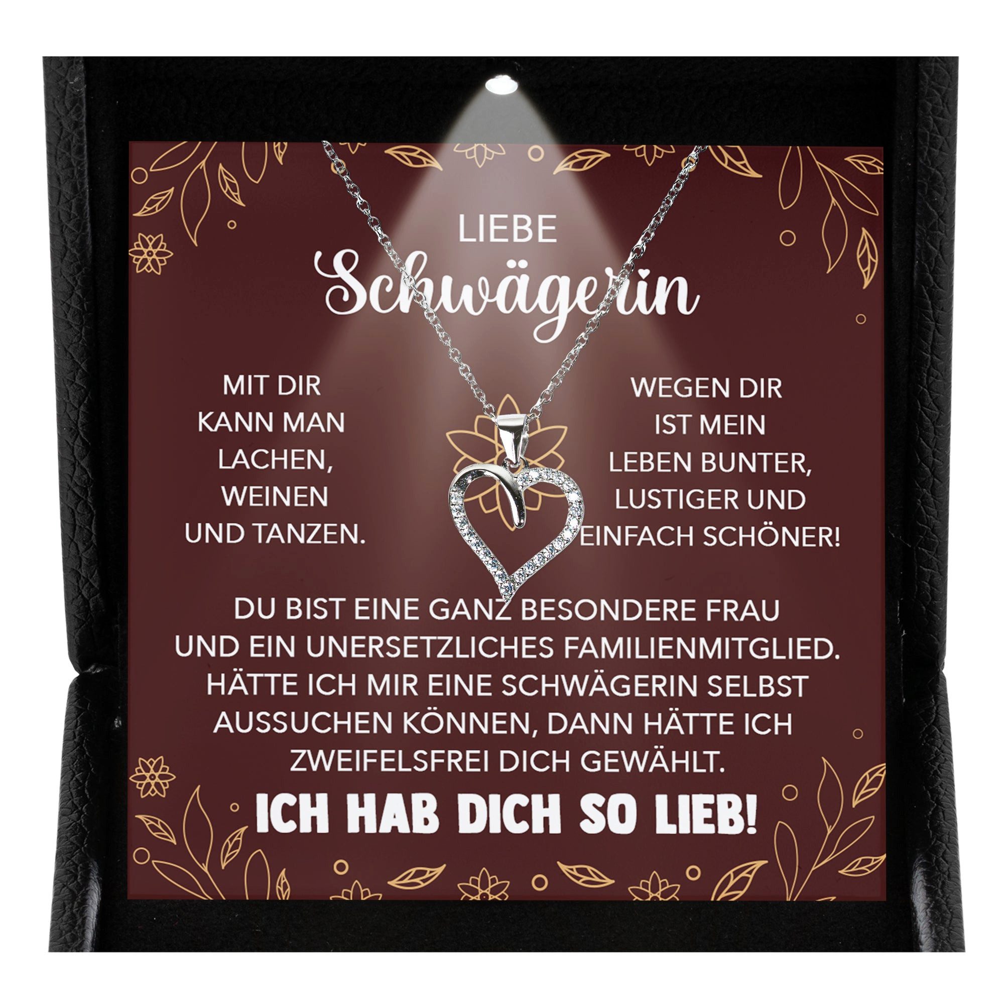 Schmuckset Liebe Schwägerin Geschenk Frauen Hochzeit Schmuck Herz Halskette Damen