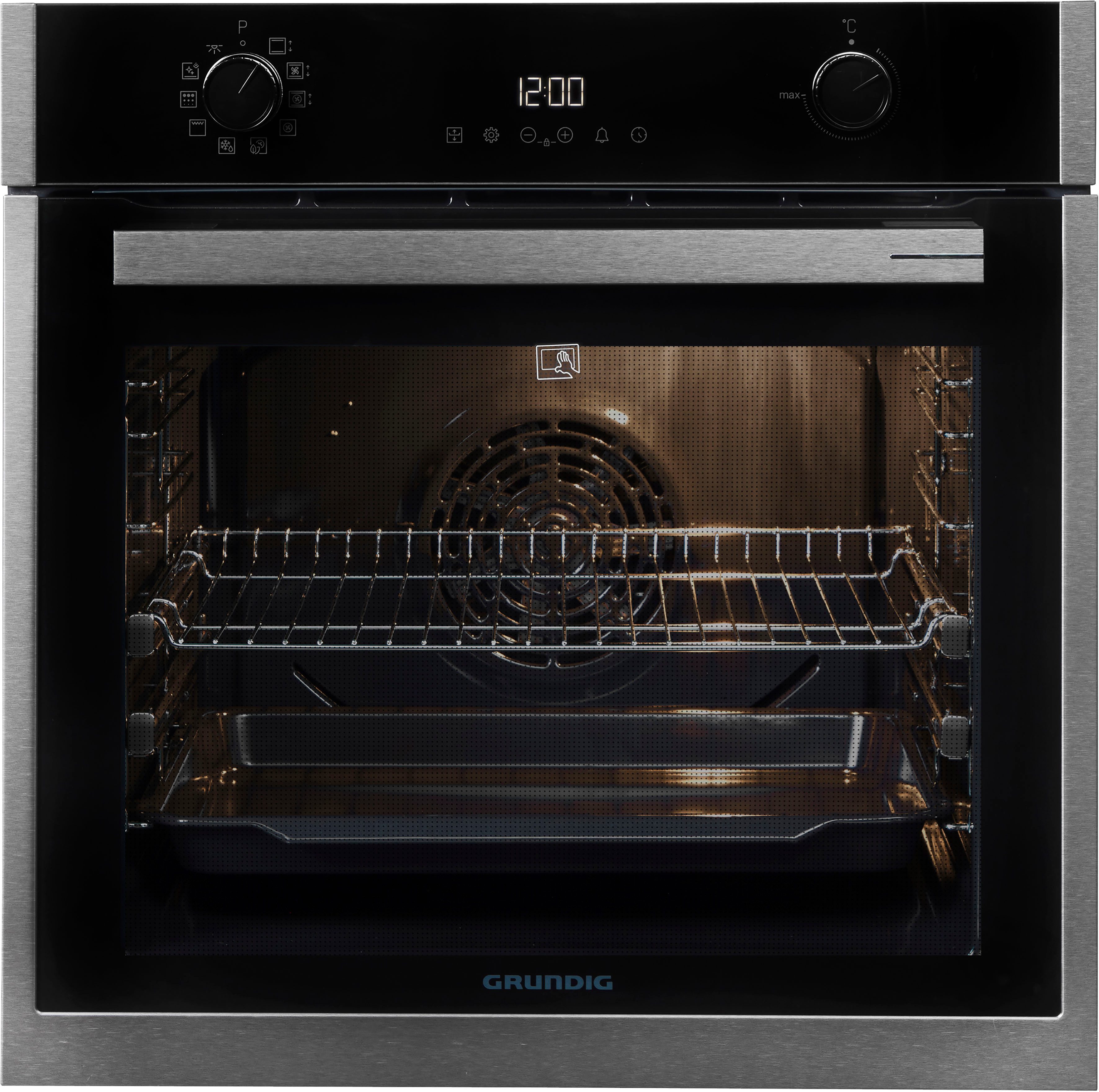 Grundig Pyrolyse Backofen GEBM19300DXMPF, mit 2-fach-Teleskopauszug, Pyrolyse-Selbstreinigung, CoolTouch Door