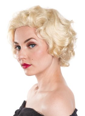 Maskworld Kostüm-Perücke Marilyn deluxe, Kultige 50er Jahre Perücke für Damen