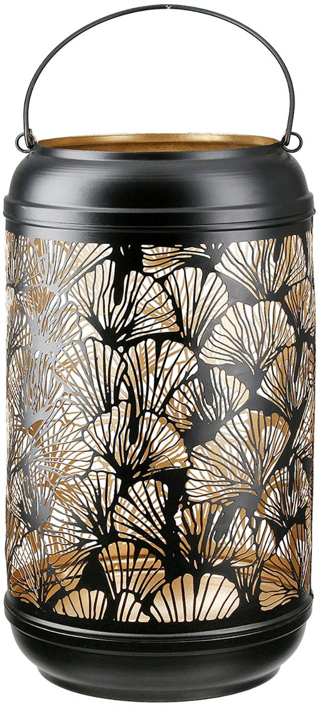 GILDE Windlicht Windlicht Ginkgo, schwarz H.36 cm (1 St) günstig online kaufen