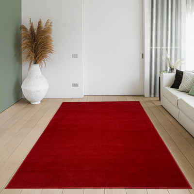 Teppich Oriental Uni, Home affaire, rechteckig, Höhe: 7 mm, Kurzflor-Teppich, weich, pflegeleicht, einfarbig