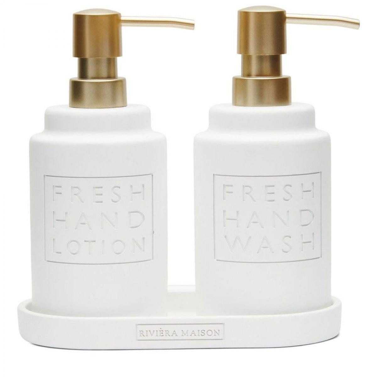 Rivièra Maison Reinigungsbürste Seifenspender und Handlotionspender (3er-Set)