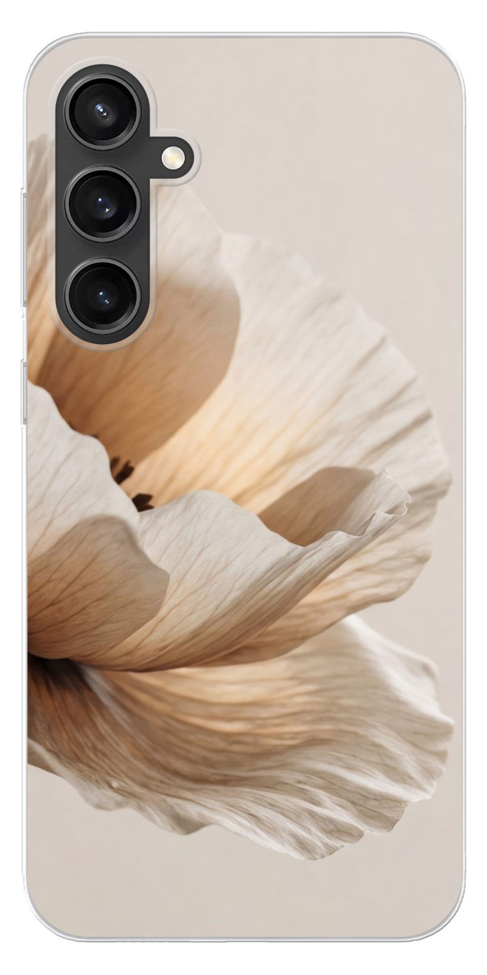 MuchoWow Handyhülle für Samsung Galaxy S23 FE Blume - Beige - Creme