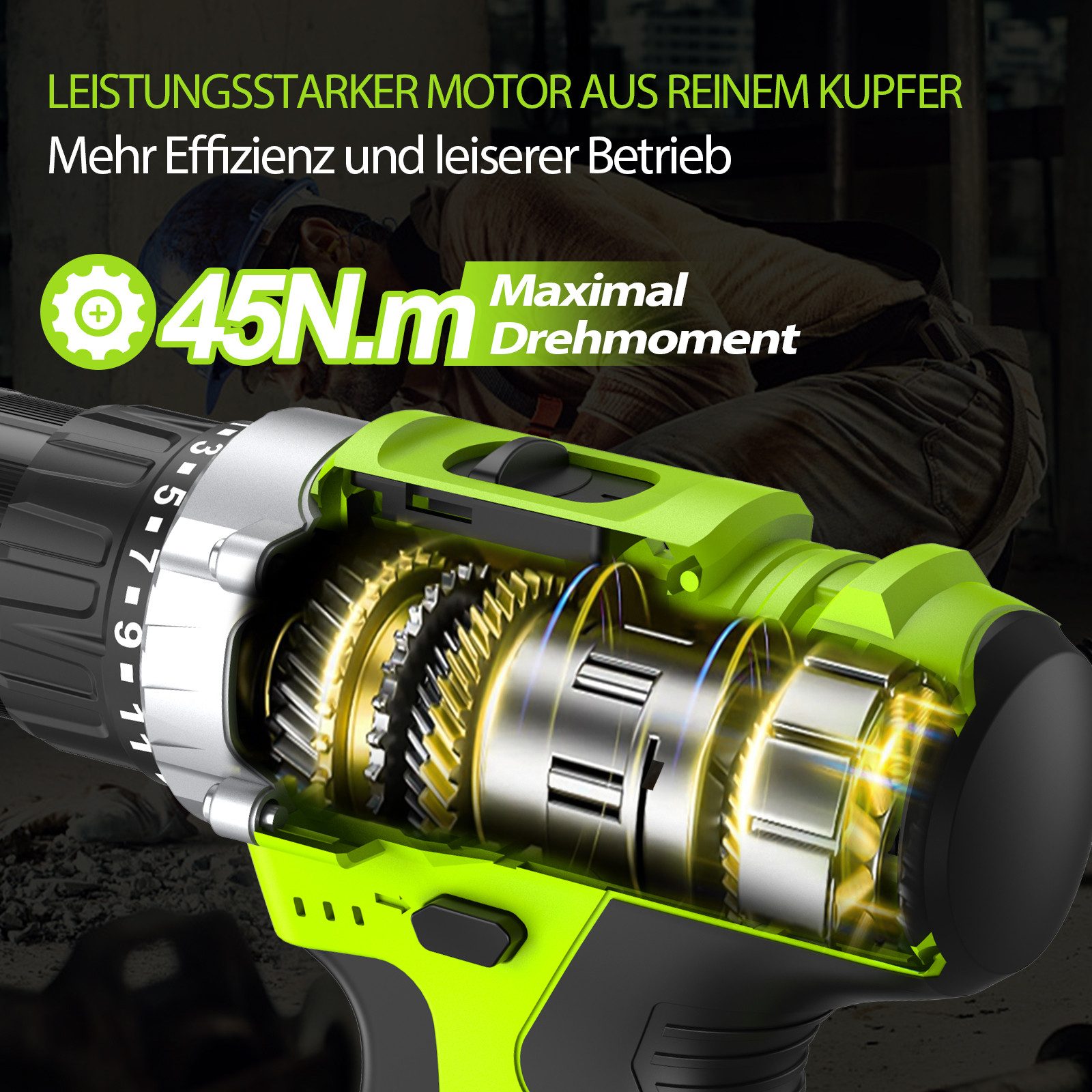 CONENTOOL Akku-Schraubendreher Akkuschrauber Akku-Bohrschrauber 36PCS Bohrm günstig online kaufen