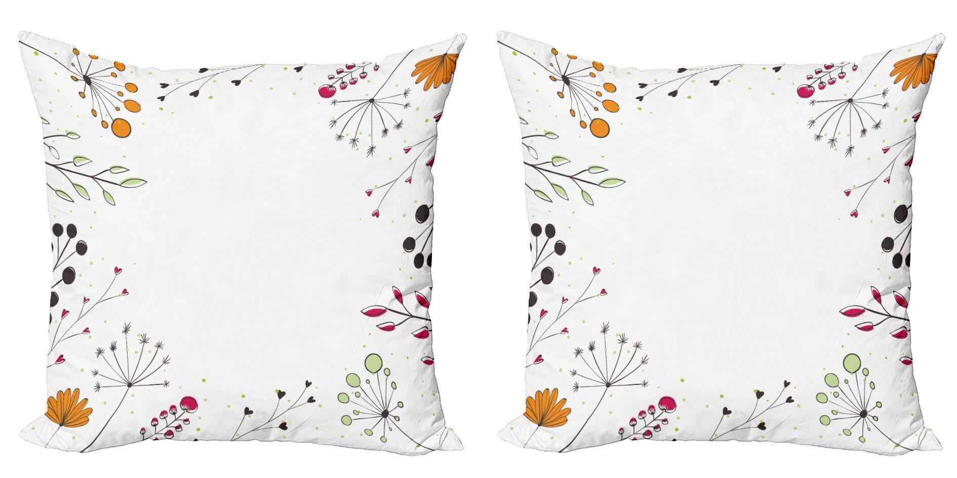 Kissenbezüge Modern Accent Doppelseitiger Digitaldruck, Abakuhaus (2 Stück), Modern Geometrische Blumen Floral
