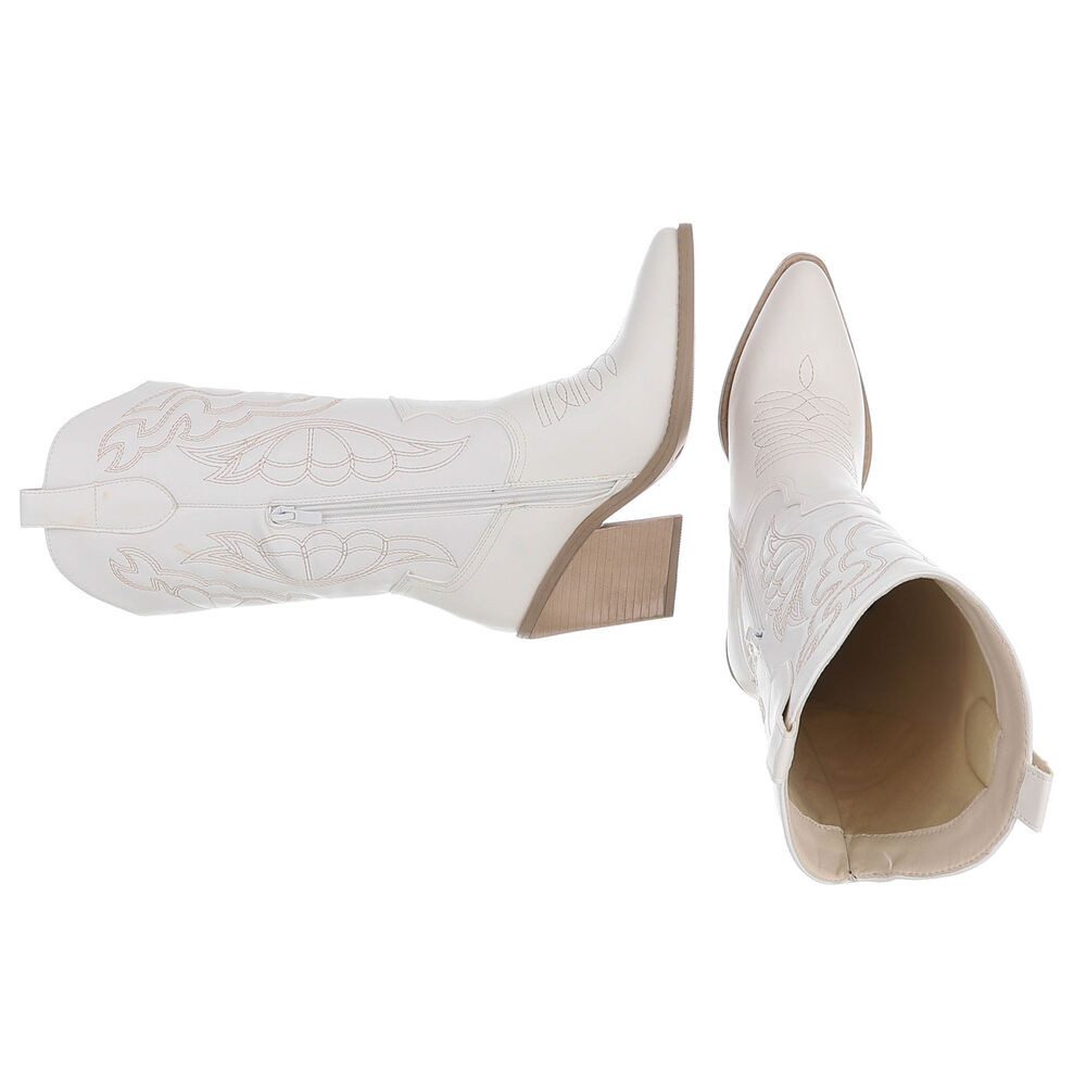 Ital-Design Stylische Damen-Stiefeletten mit Stickdetails für Alltag Wester günstig online kaufen