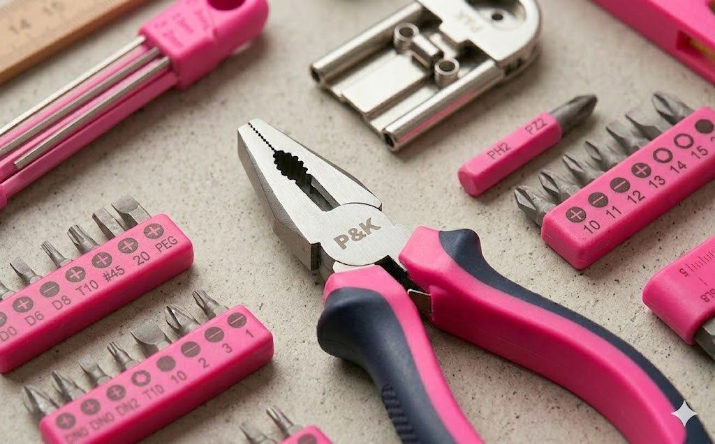P & K Werkzeugset 35 teiliges pink Werkzeugset Werkzeug in Etui