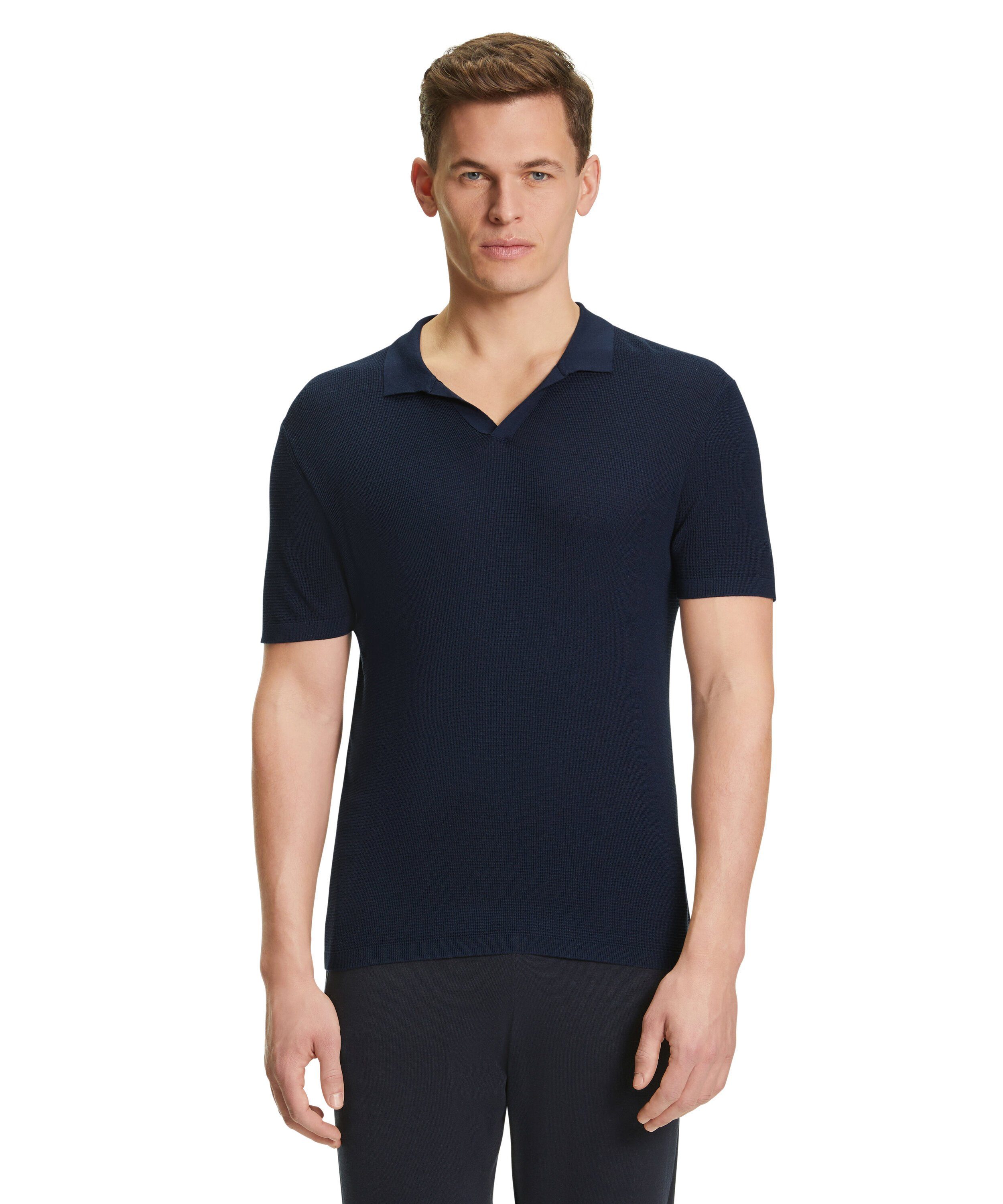 FALKE Poloshirt aus Seide mit Baumwollanteil space blue (6116)