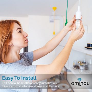 Amindu LED-Leuchtmittel, E14, warmweiß oder kaltweiß, 470lm, 4.9W ersetzt 40W Glühbirne, optional dimmbar, 6er Pack