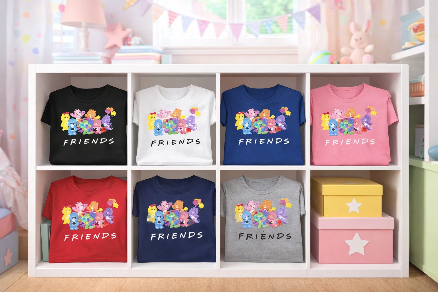 Blondie & Brownie T-Shirt Süßes Friends Glücksbärchis Care Bears Fun Damen Motiv Damen T-Shirt Sweet Friends Lucky Bears Care Bears Motiv Freizeitshirt