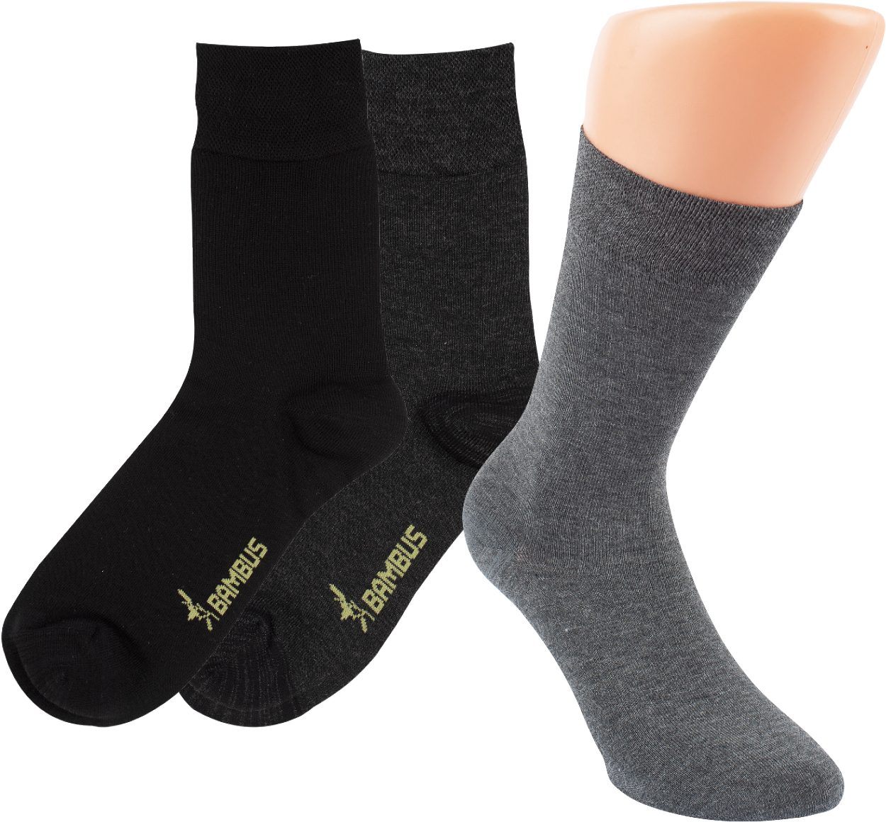 Riese Socken Bambus (6 Paar) Viskose Socken ohne Strümpfe Gummi Softrand MELANGE