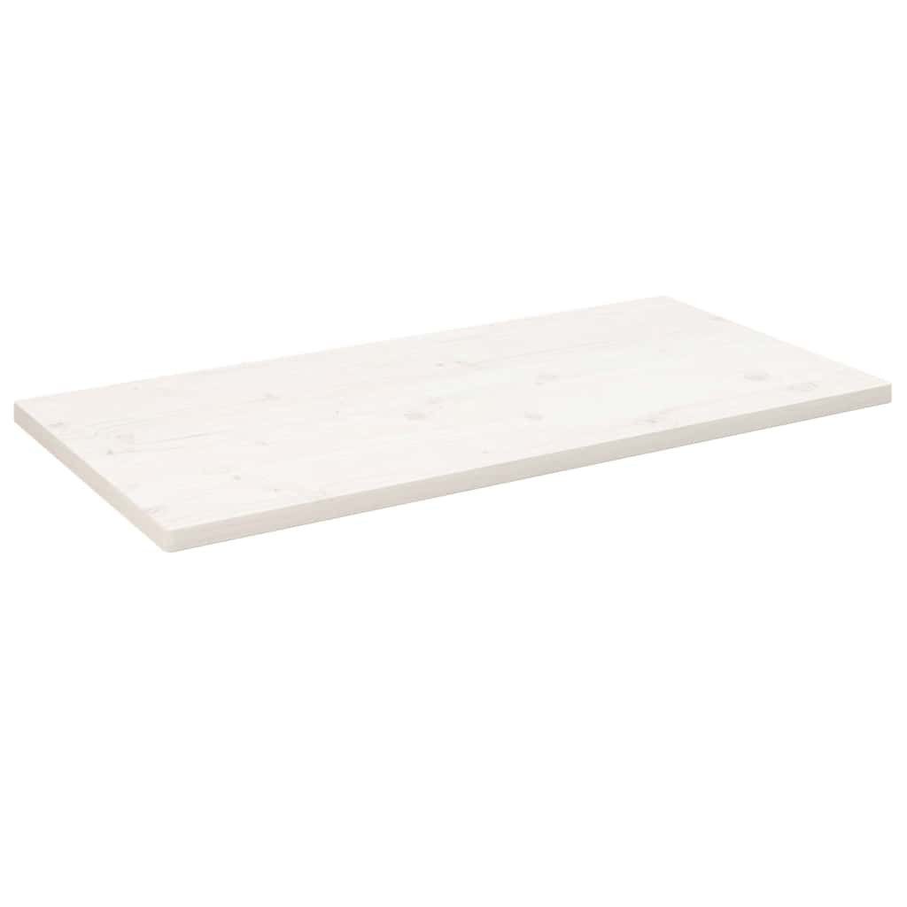 furnicato Tischplatte aus massivem Kiefernholz 110x55x2,5 cm Weiß (1 St)