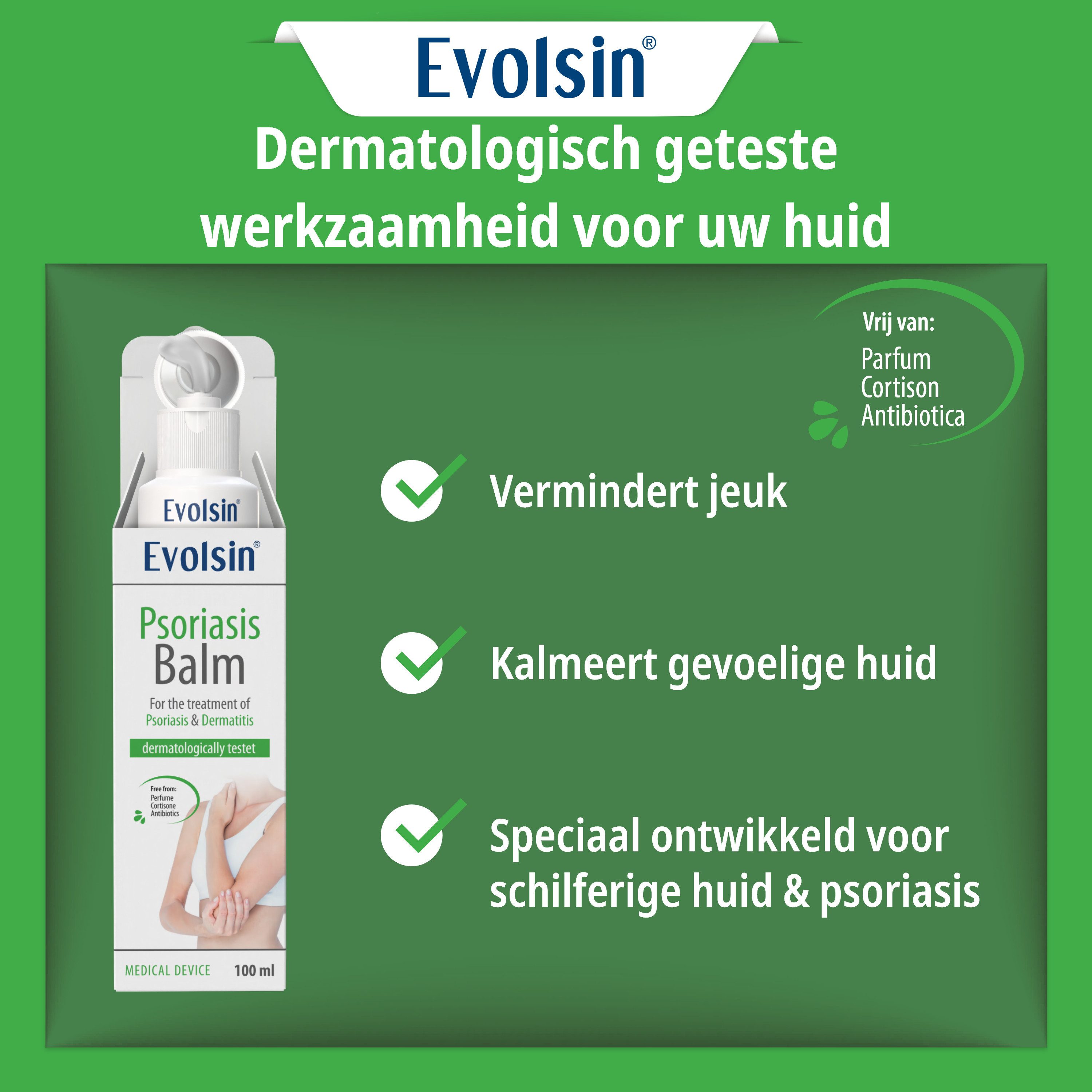 Evolsin Hautcreme Psoriasis Schuppenflechte Balsam - OHNE Kortison, Zertifiziertes Medizinprodukt mit patentierter Wirkweise