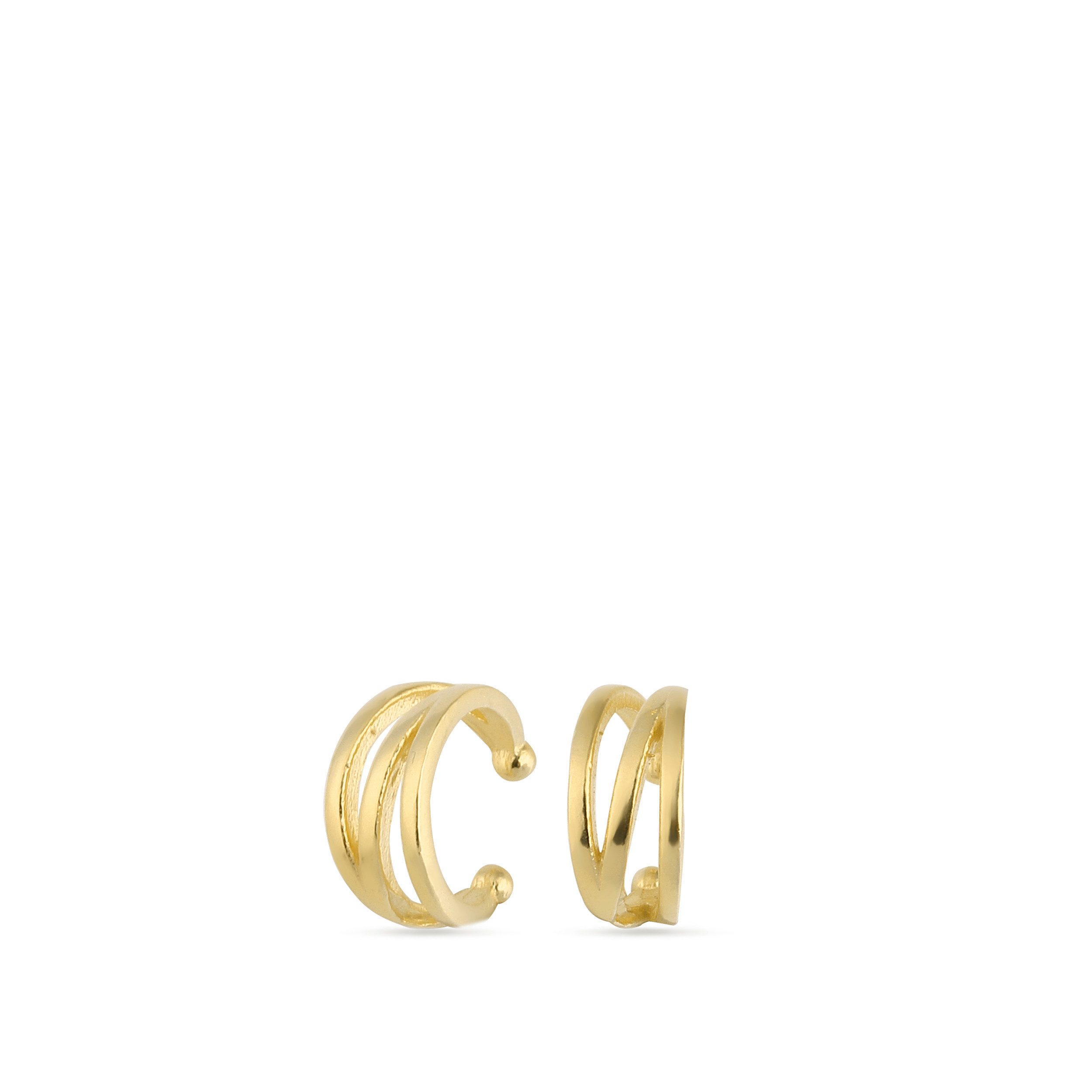 Einzelstück Ohrklemme Earcuff TRIPLE TWISTED Gold günstig online kaufen