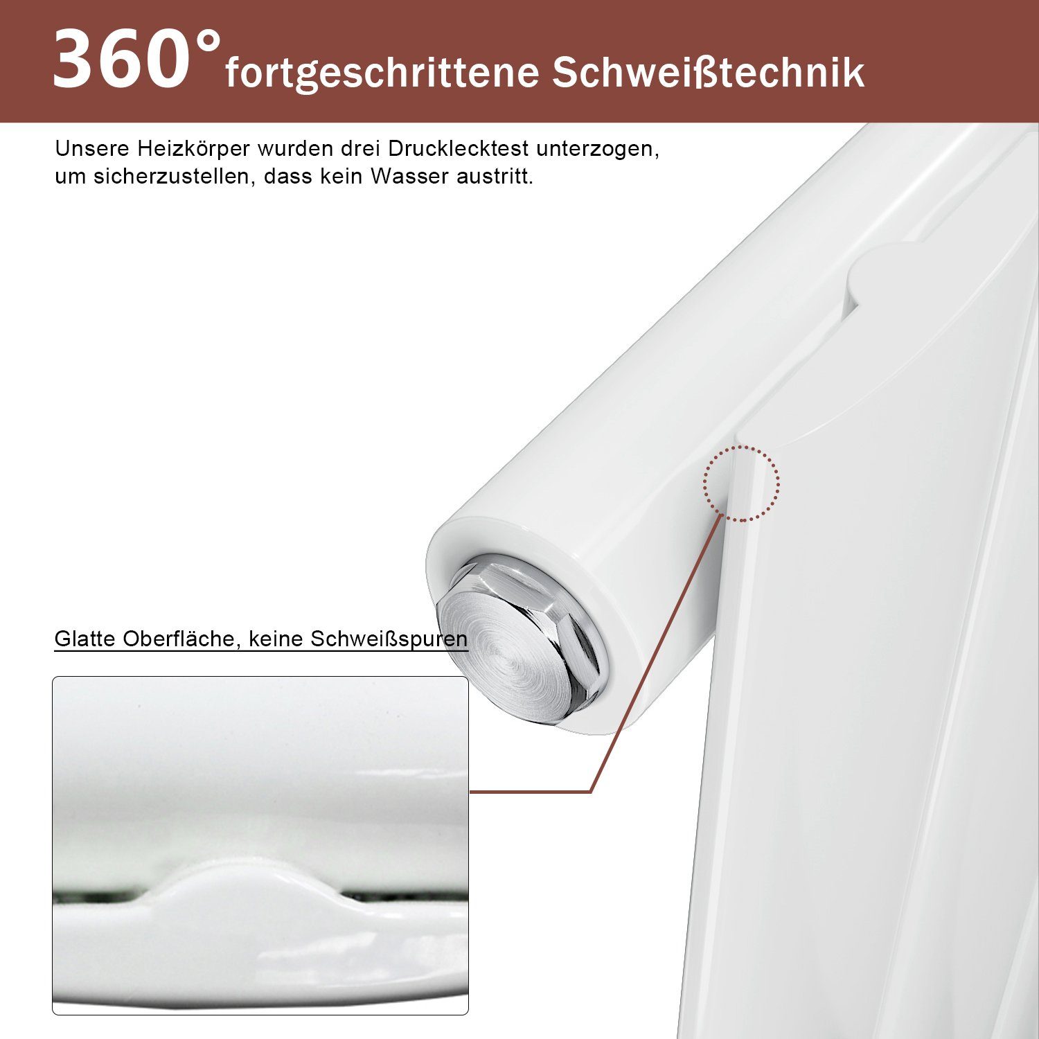 ELEGANT Heizkörper Flachheizkörper Weiß, 61.9 cm x 63 cm, Design mit Multiblock, Doppellagig / Einlagig – Bild 4 von 5