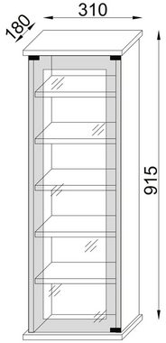 VCM CD-Regal Holz CD DVD Stand Regal Schrank Classic Glastür, 1-tlg.