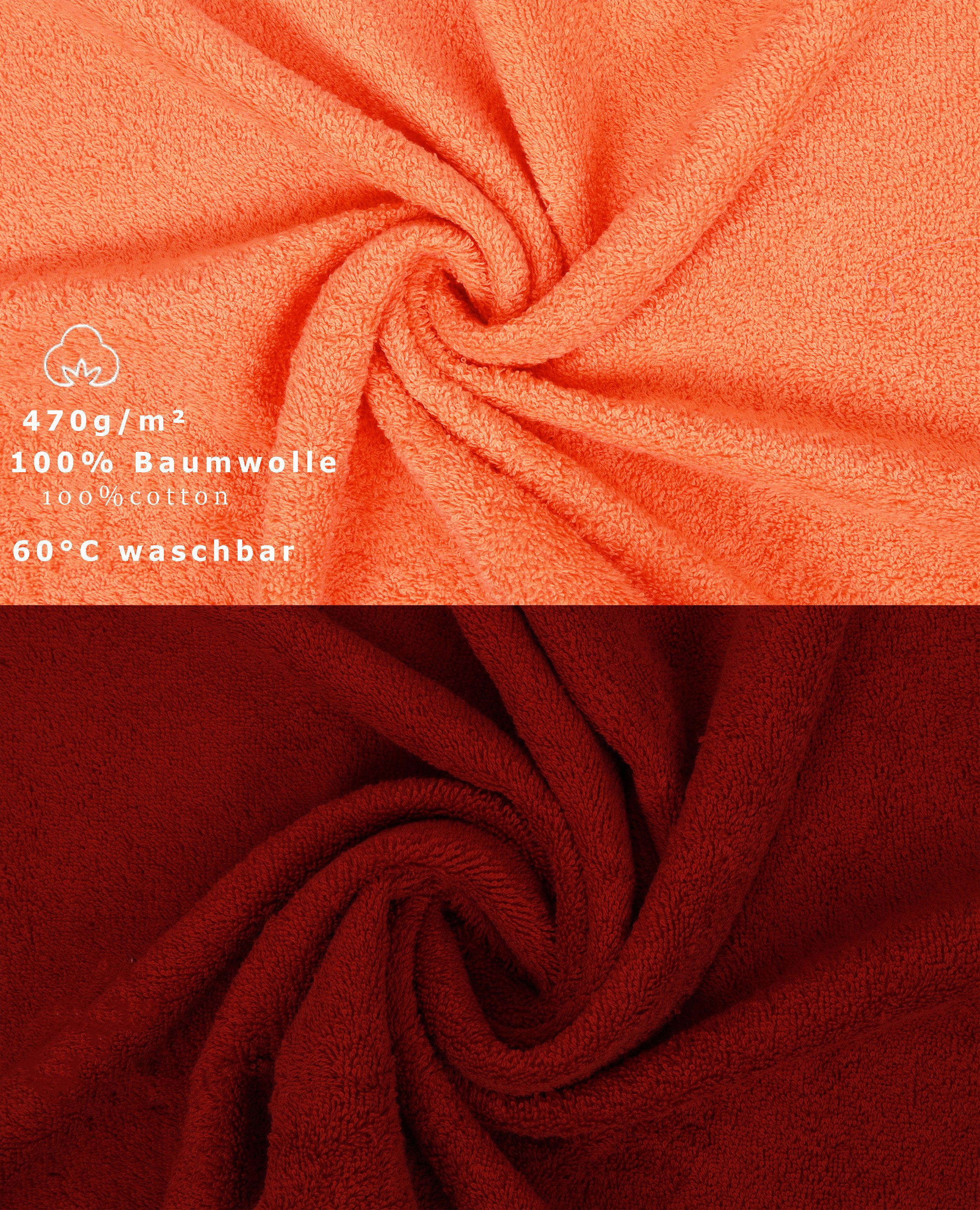 Betz Gästehandtücher 10 Stück Gästetuch Set Premium Farbe orange/ dunkelrot, 100% Baumwolle (Set, 10-St)