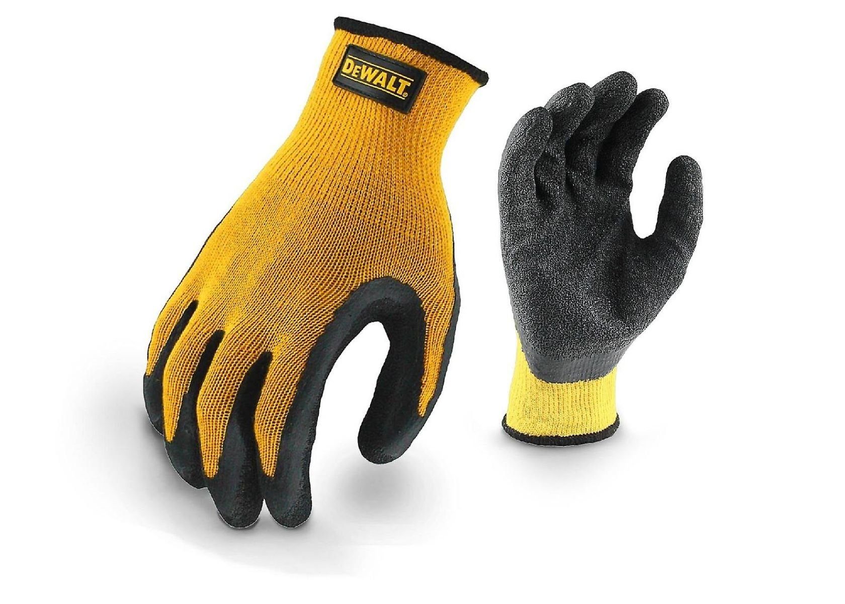 DeWalt Montage-Handschuhe DPG70LEU Gartenhandschuh, Arbeitsschutz Arbeitshandschuh Schutzhandschuhe, (Nr. Arbeitshandschuh, strukturierte Latex-Beschichtung 10) L