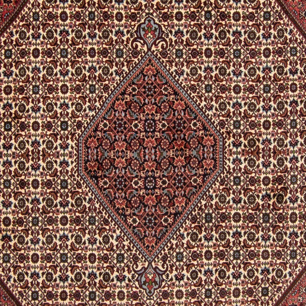Orientteppich Perser - Bidjar - mit morgenland, 343 - 252 Wohnzimmer, Handgeknüpft, Einzelstück 15 rechteckig, dunkelrot, Höhe: mm, cm Zertifikat x